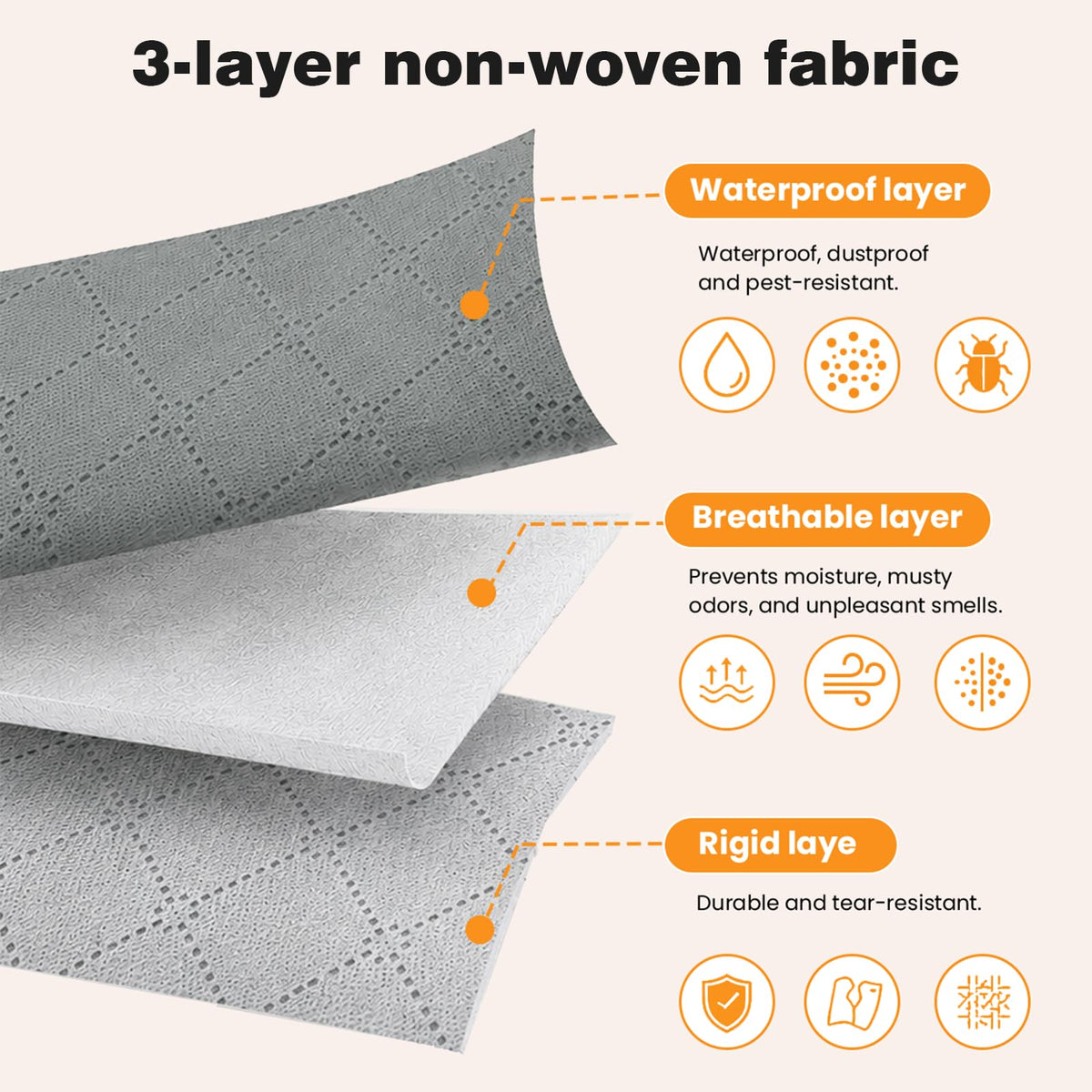 RICHER HOUSE 95L Clothes Storage Bags, Foldable Storage Box with Lid,6 Pack