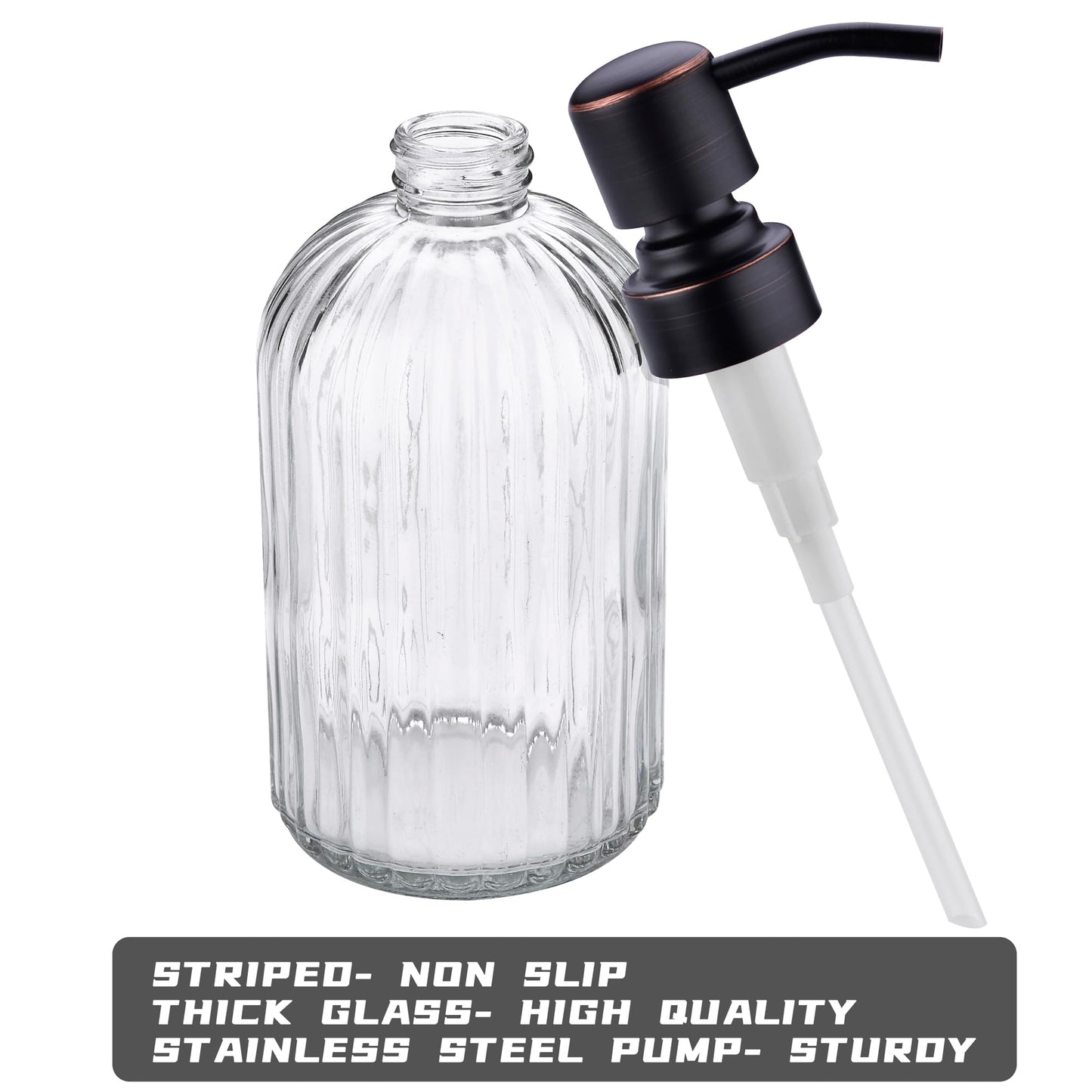 Leetcp Soap Dispenser, Dish Soap Dispenser, Bathroom Liquid Soap Dispenser, with Rustproof Stainless Steel Pump