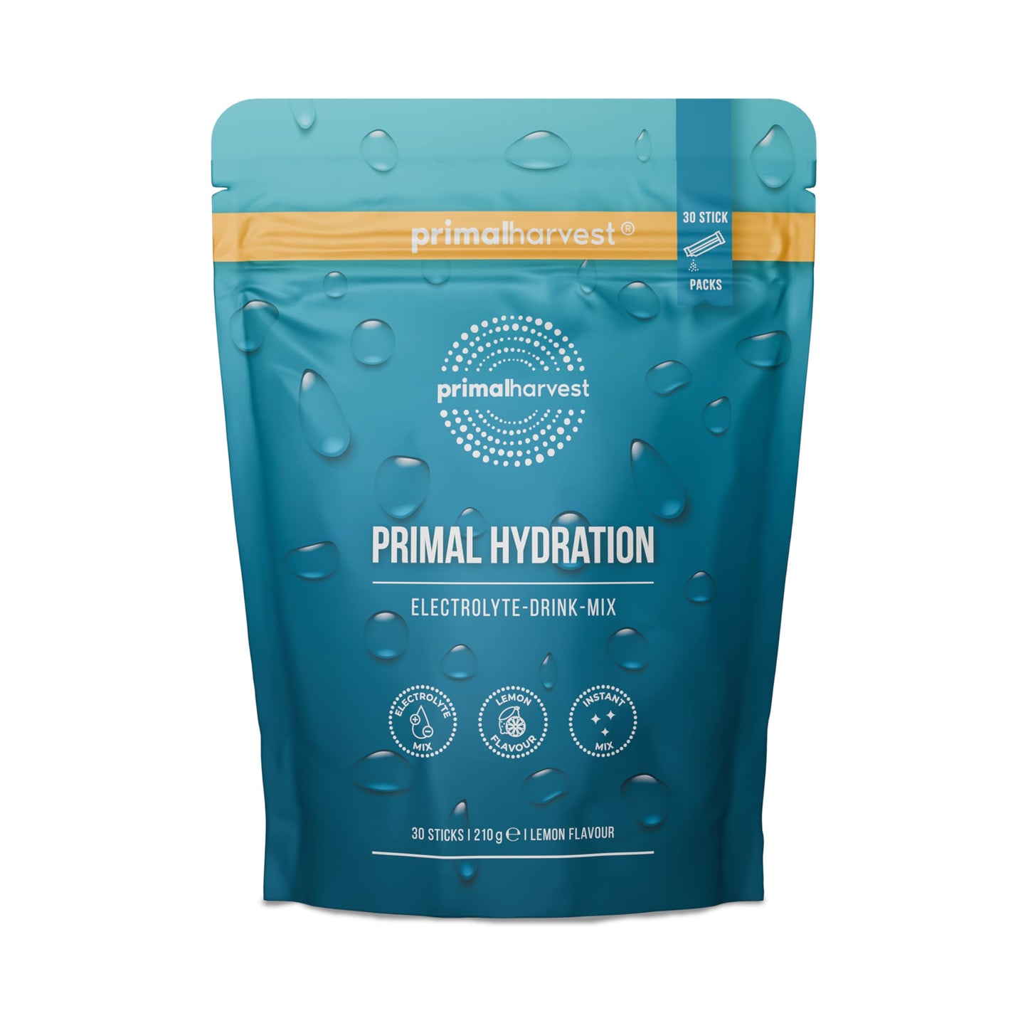 Primal Hydration by Primal Harvest - Electrolyte isotonic Drink Mix, in on-The-go sachets with Magnesium, Potassium and Vitamin C, for Men and Women,