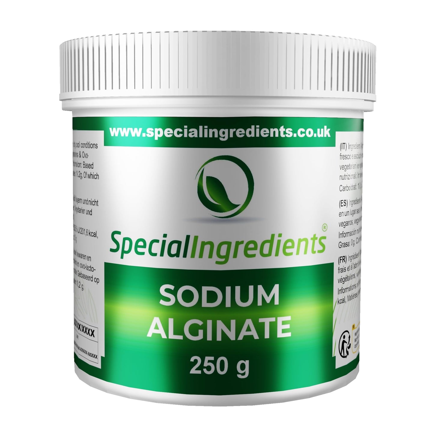 Special Ingredients Sodium Alginate 250g Molecular Gastronomy Ingredient, Premium Quality, Vegan, Non-GMO, Gluten Free ? Recyclable Container