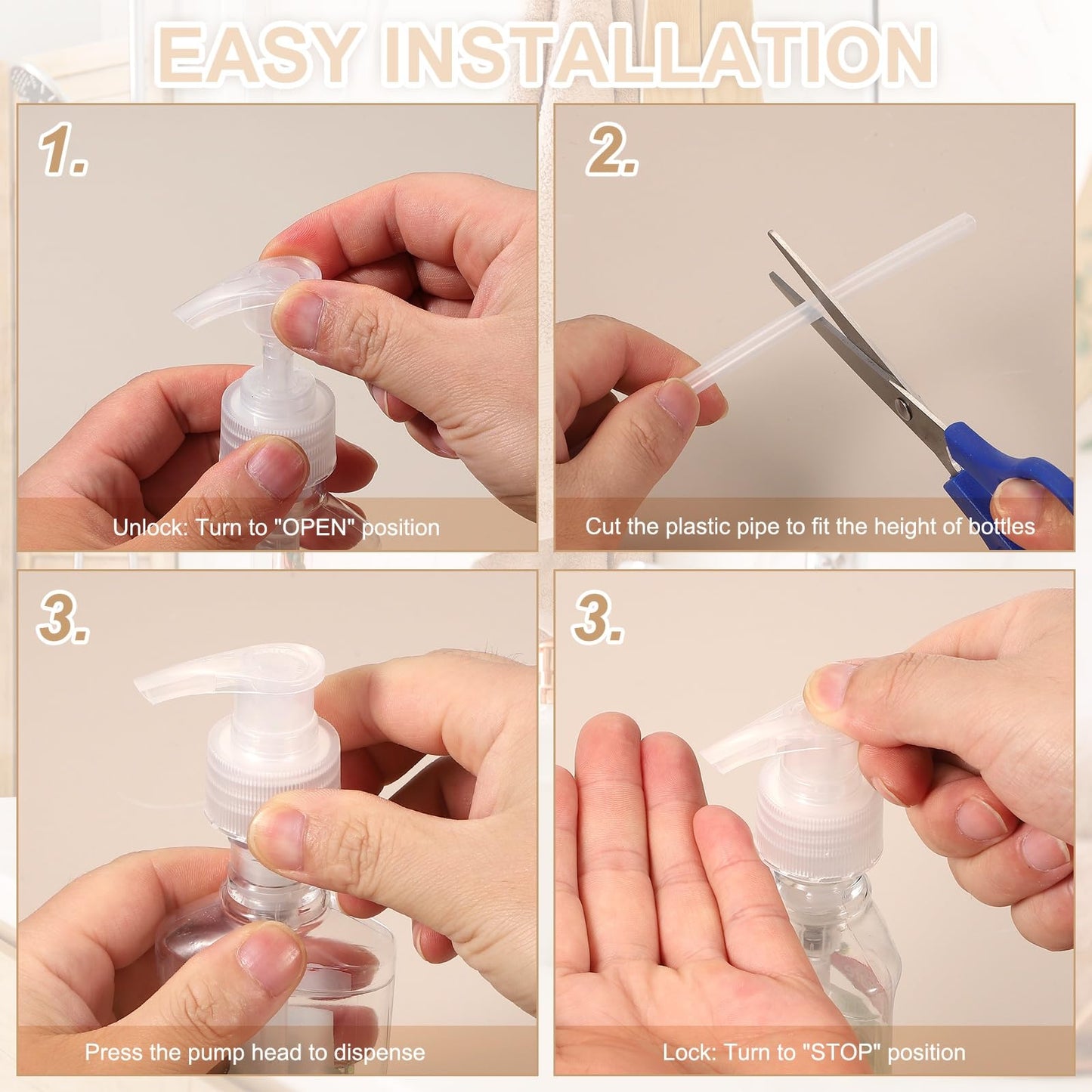 sourcing map 8 Pcs Soap Dispenser Pump Heads Soap Dispensers Top Pumps Replacement Switch Pumphead for Standard 28/410 Neck Size Lotion Shampoo