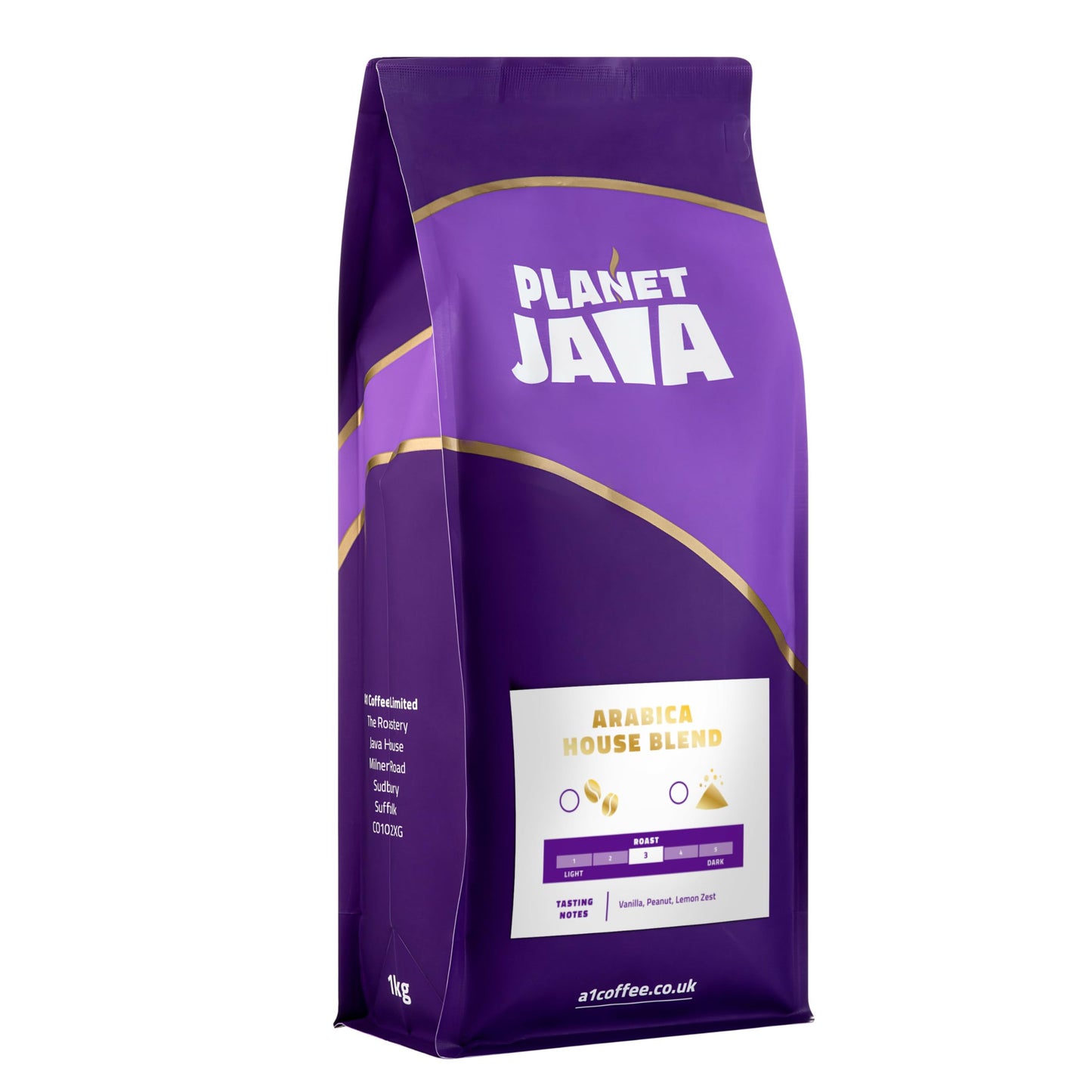 Planet Java 100% Arabica House Blend Full Medium Roast Coffee Beans, 1kg Bag, Hand Roasted In The UK