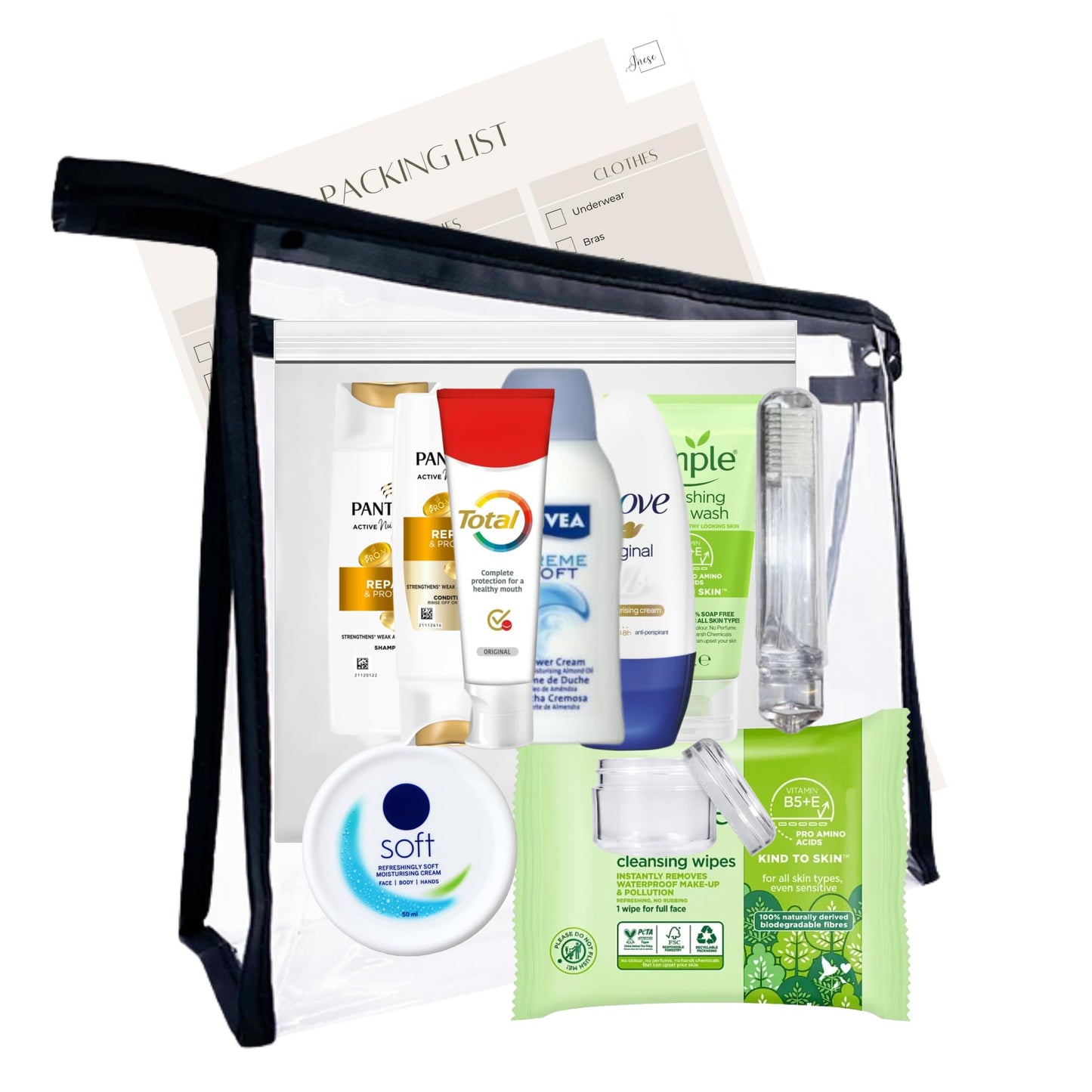 Travel Toiletries Set for Women ? TSA Approved Mini Toiletries Kit for Travel & Hospital Stay ? Travel Size Toiletry Essentials for Carry-On &