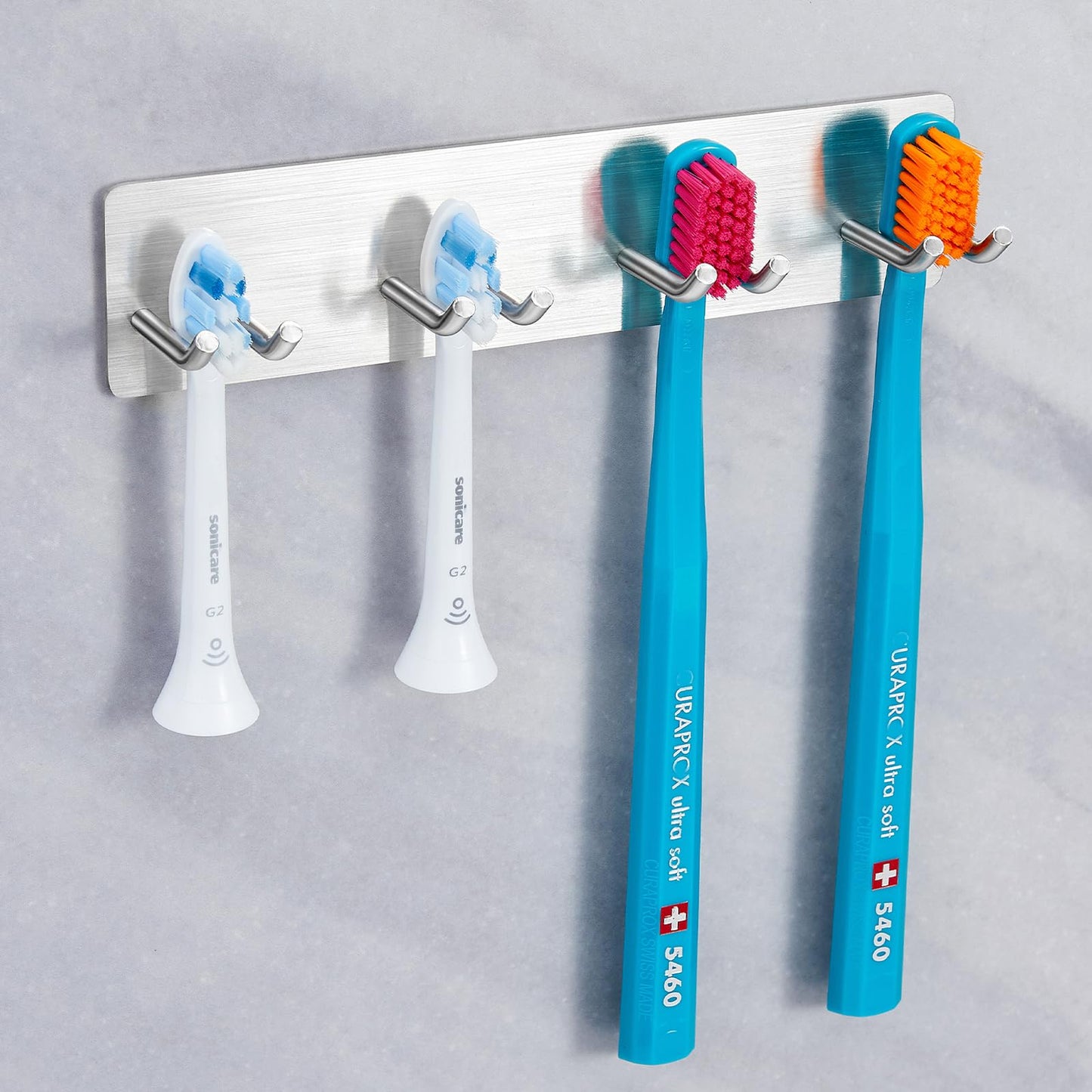 XILIMEN Toothbrush Holder Wall Mounted, Electric Toothbrush Head Holder, 304 Stainless Steel Metal Electric Toothbrush Holder for Bathroom, Self