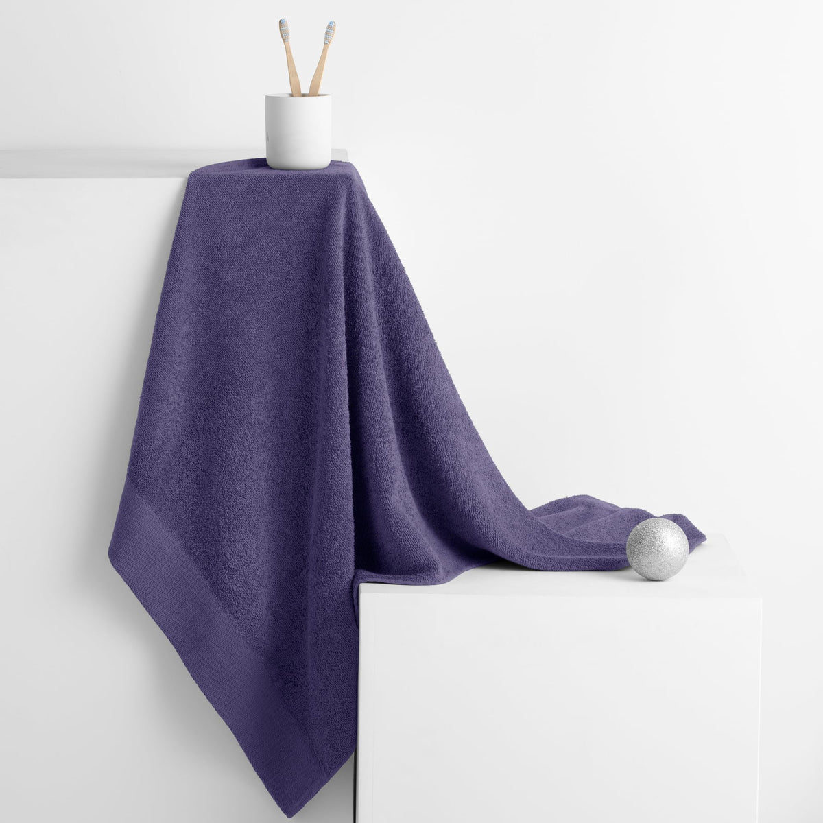 AmeliaHome 50x100 cm Towel 100% Cotton Absorbent Violet Purple Amari