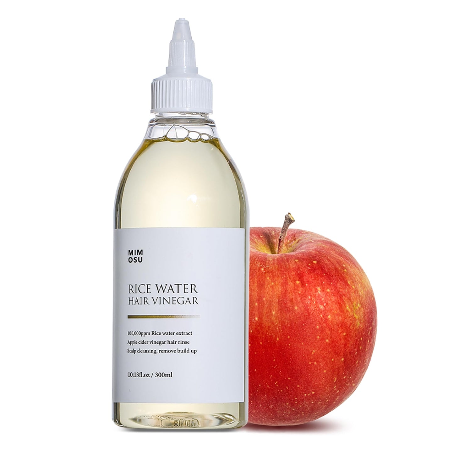 mimosu Apple Cider Vinegar Hair Rinse with Rice Water, 300 ml ? Hair Growth Cleansing Conditioner, Gentle Scalp Cleanser for Build Up, Contains