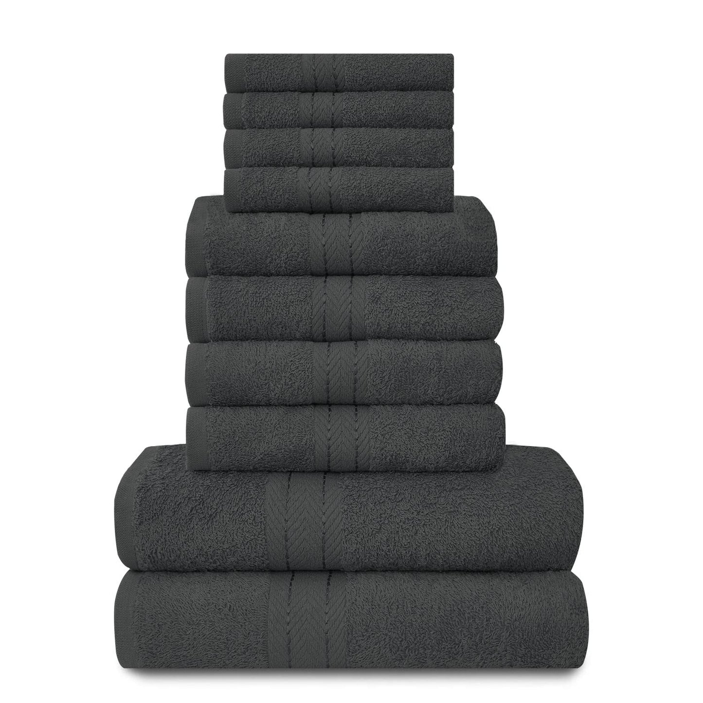 GC GAVENO CAVAILIA Towels Family Bale Set - 10 Piece 100% Egyptian Cotton, 4x Face 4x Hand 2x Bath Towel, Premium Quality Highly Water Absorbent