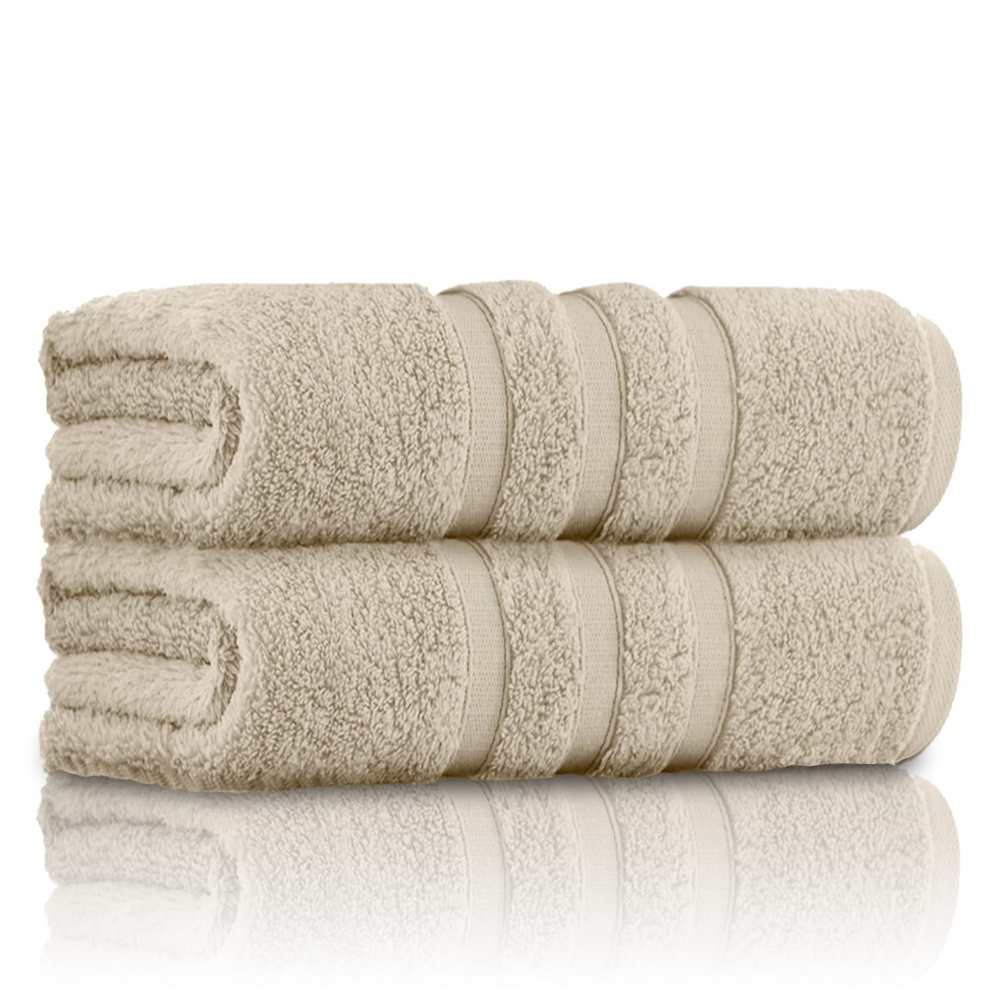 GC GAVENO CAVAILIA 100% Ringspun Cotton Bath Towels, Luxury 550 GSM Zero Twist Towel Sheets, Natural, 70x120 Bath Towel