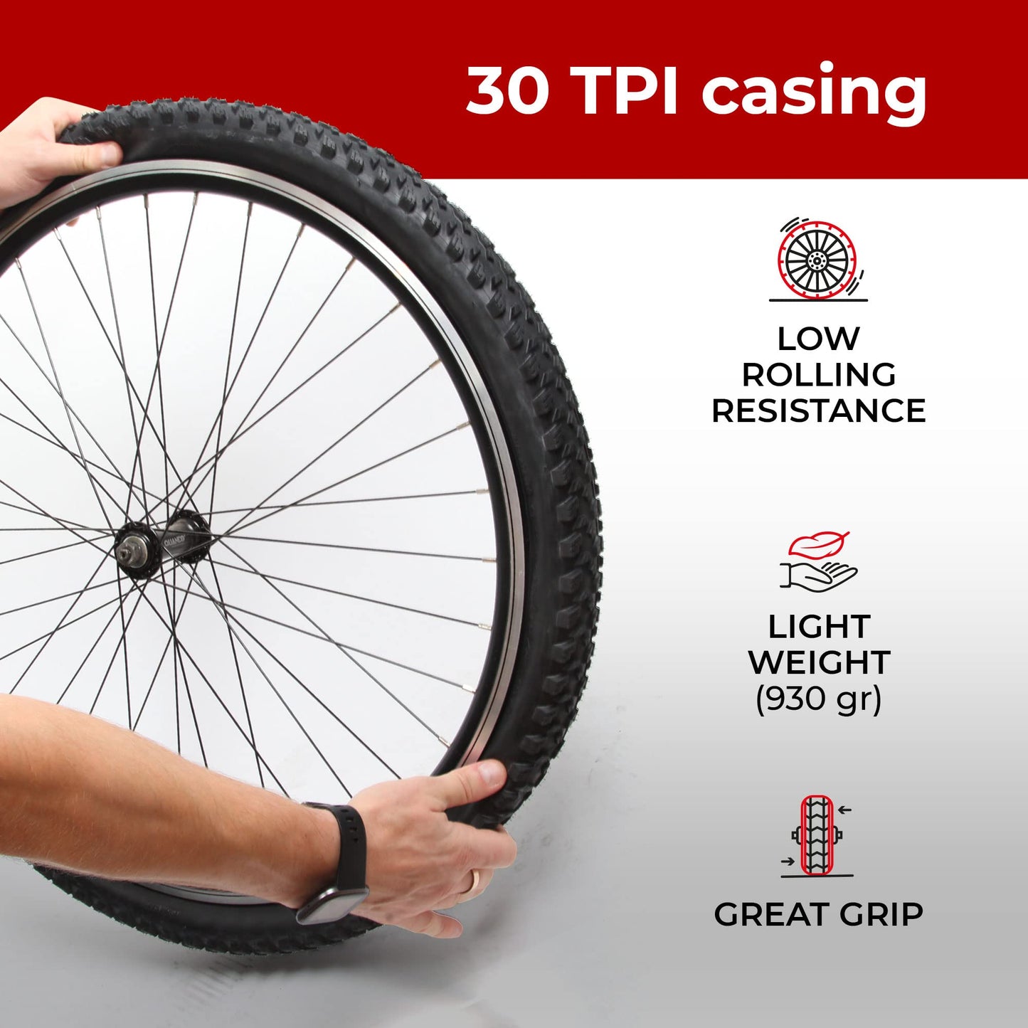 Fincci Fincci Bicycle Tyres MTB 27.5 x 2.35 inch - Pair Foldable Tires 27.5" - Tyres 60-584 for Electro, Hybrid & Mountain bikes, Pack of 2 for Riding