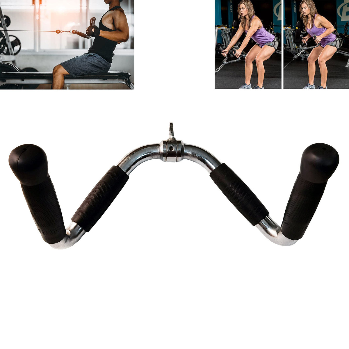 Barbell Cable Attachment For Cable Machines, Lat Pull Down Bar Cable Machine Attachments, Tricep Press Down Bar, Revolving Straight Curl Pulldown Bar