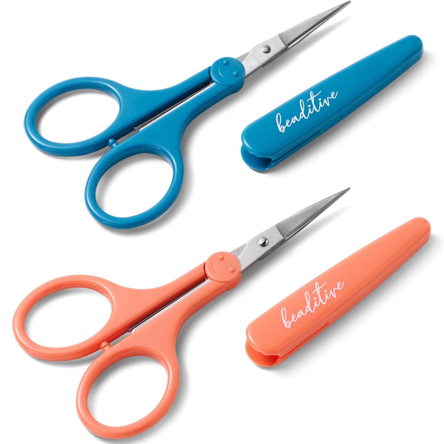 Beaditive High Precision Detail Scissors Set 2-Pc Sharp, Fine Tips | Paper Cutting, Scrapbooking, Sewing, Crafting | Stainless Steel | Protective