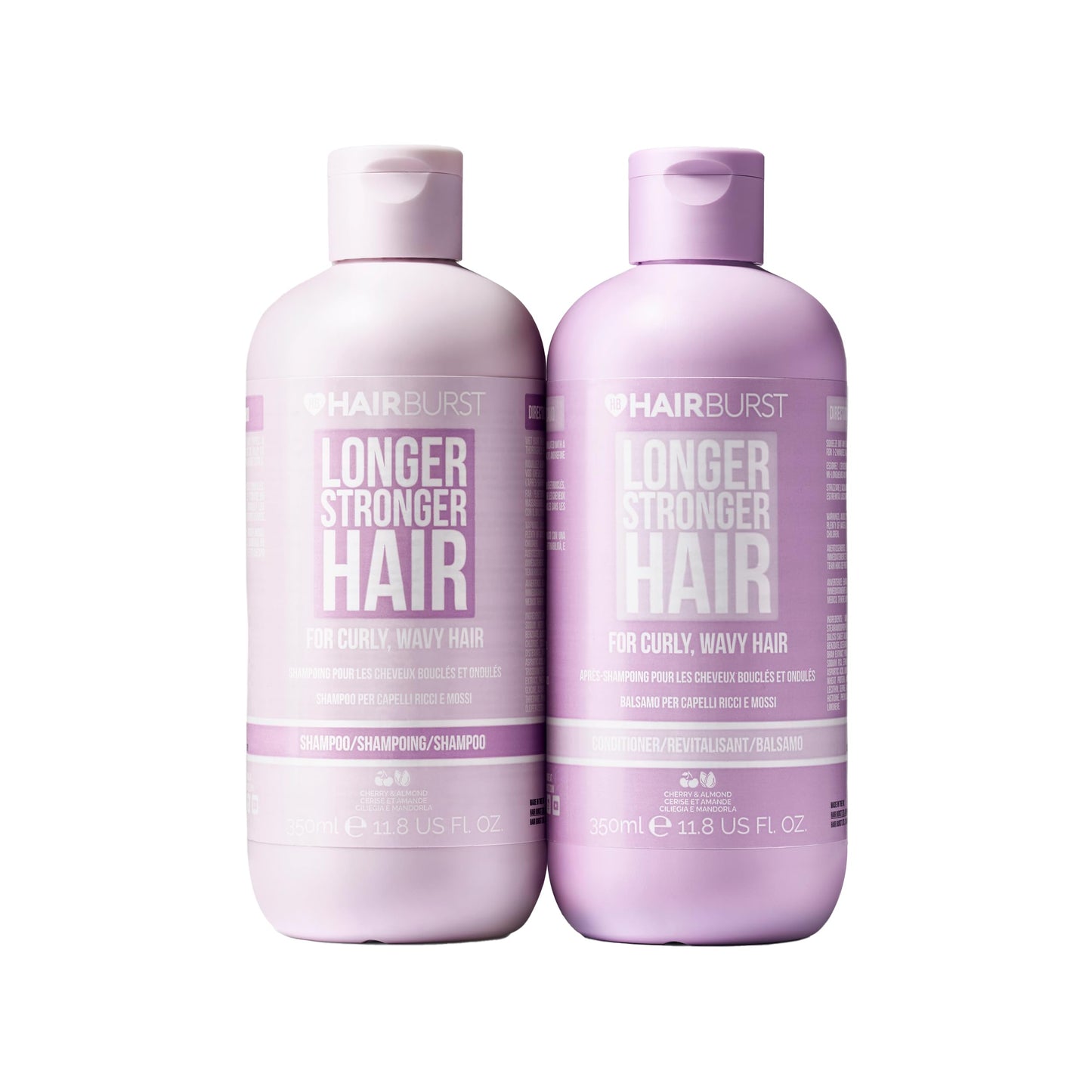 HAIR BURST Wavy & Curly Hair Shampoo and Conditioner Set ? Sulfate, SLS, Paraben Free, CGM Approved - Nourishing Amino Acids, Almond Extract & Cherry