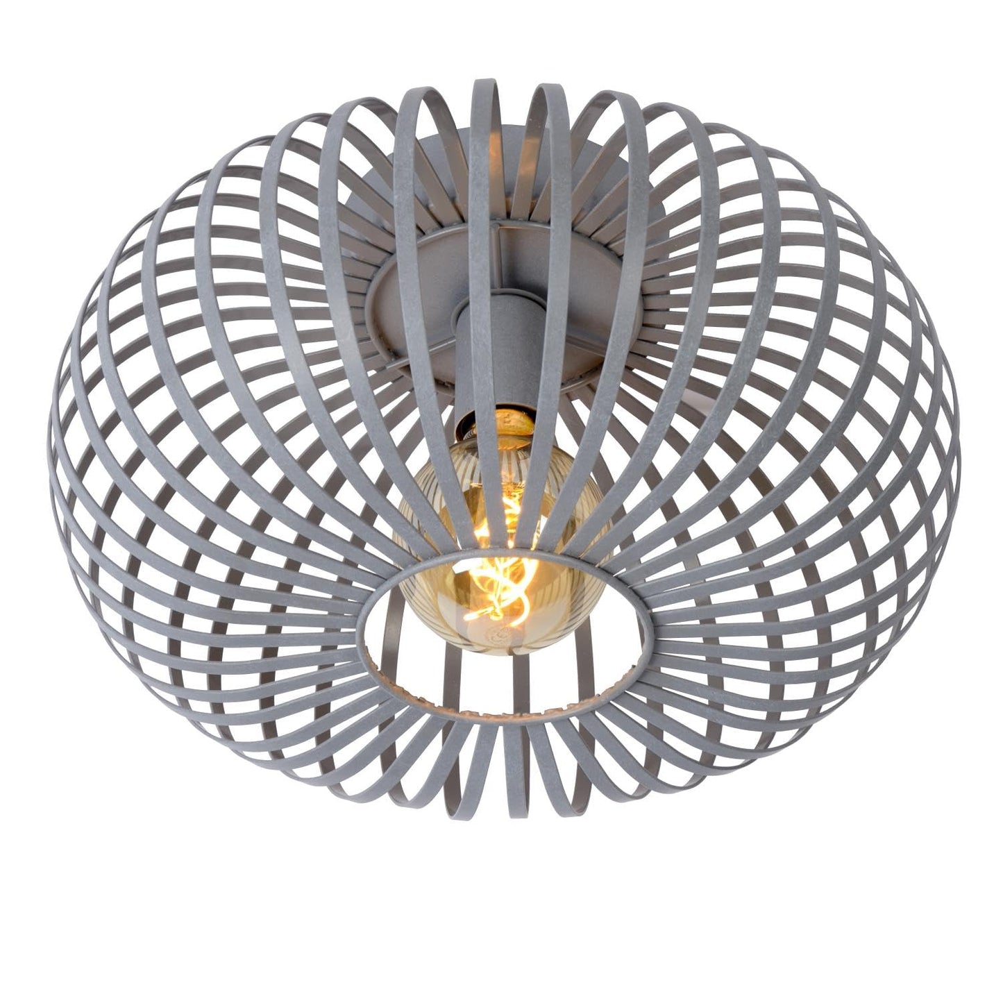 LUCIDE Manuela - Flush Ceiling Light - 39,5 cm - 1xE27 - Grey