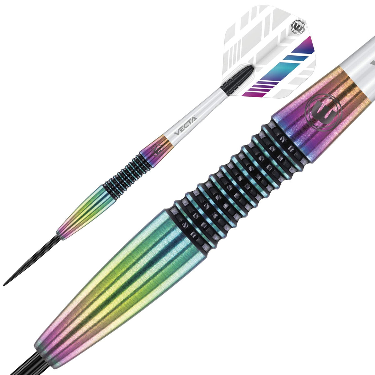 WINMAU Elektra 90% Tungsten Steel Tip Darts with Prism Flights and Vecta Shafts (Stems) 26 gram - Urban Grip - Match Weighed - Streamline Torpedo
