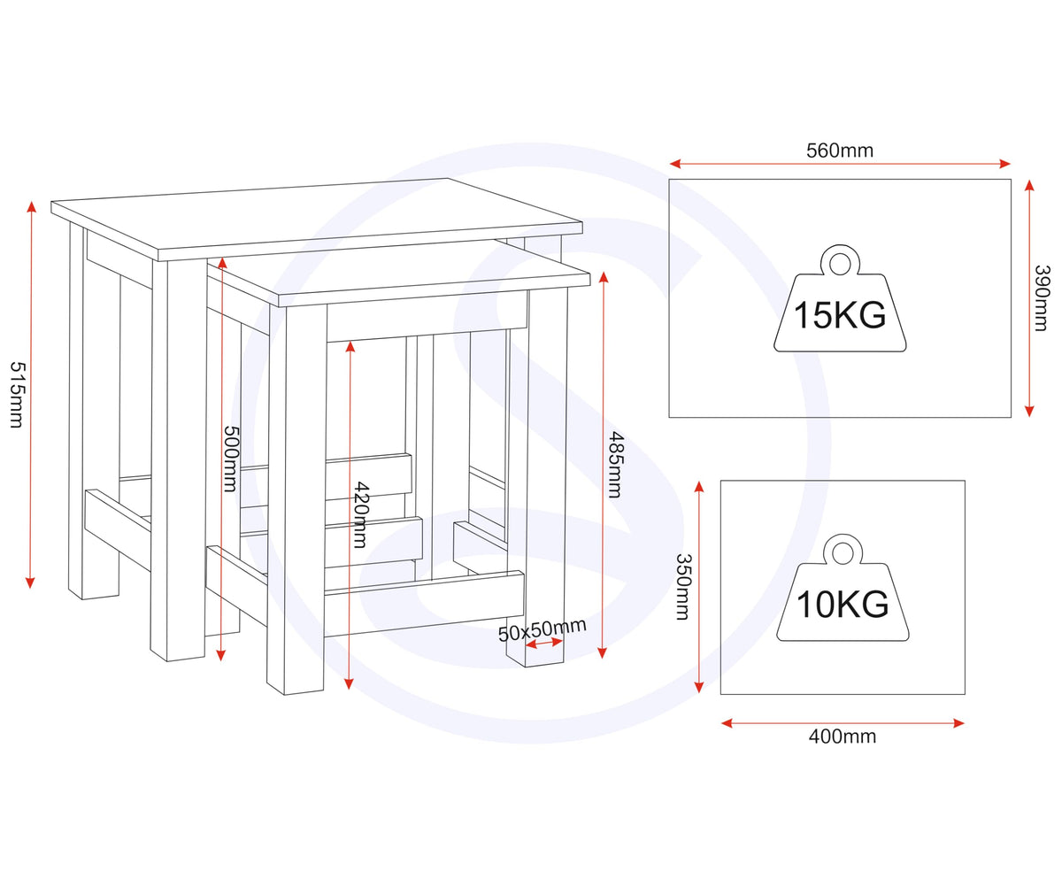 Seconique Tessa Nest Of 2 Tables in Natural Oak Effect