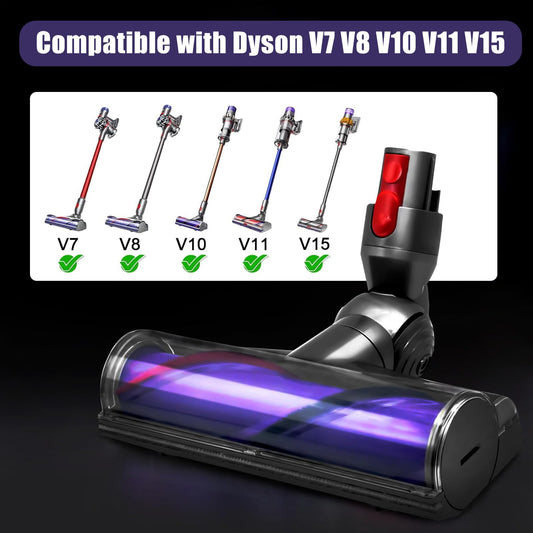 Chuancheng Floor Brush Replacement Turbine Brush Head for Dyson V7 V8 V10 V11 V15 Cordless Vacuum Cleaner Motorhead Turbine Floor Tool