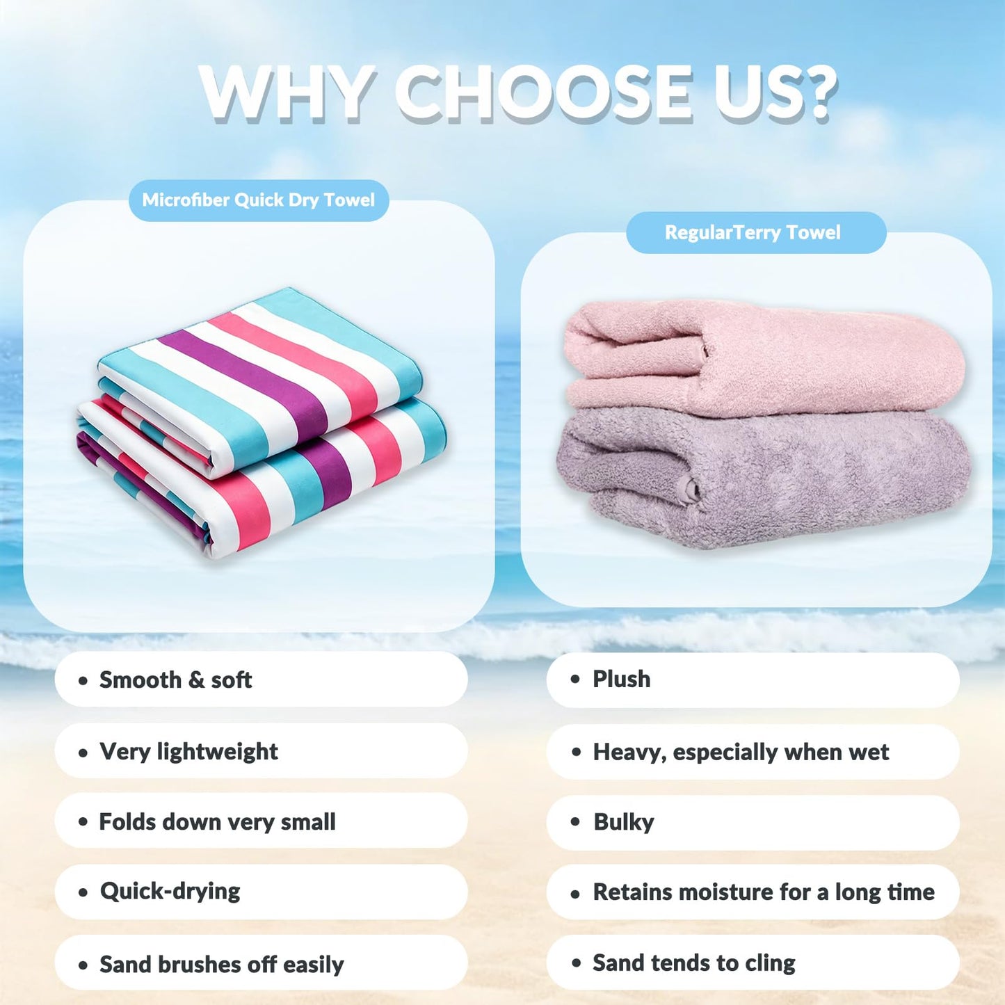 Exclusivo Mezcla Oversized Microfiber Beach Pool Towel for Adults, 180x90cm