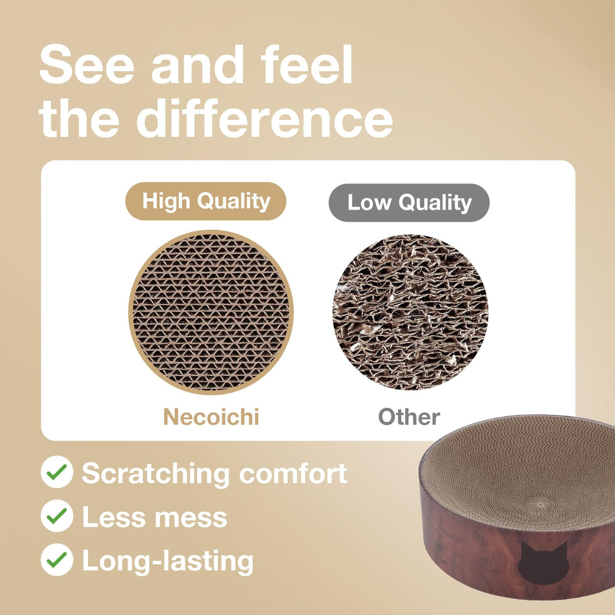 NECO ICHI CATS FIRST Necoichi Cozy Cat Scratcher Bowl (Dark Cherry)