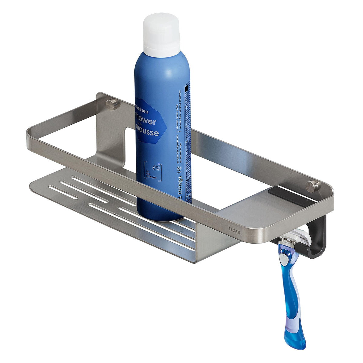 Tiger Caddy Shower Basket with Hook 32 cm Brushed Stainless Steel