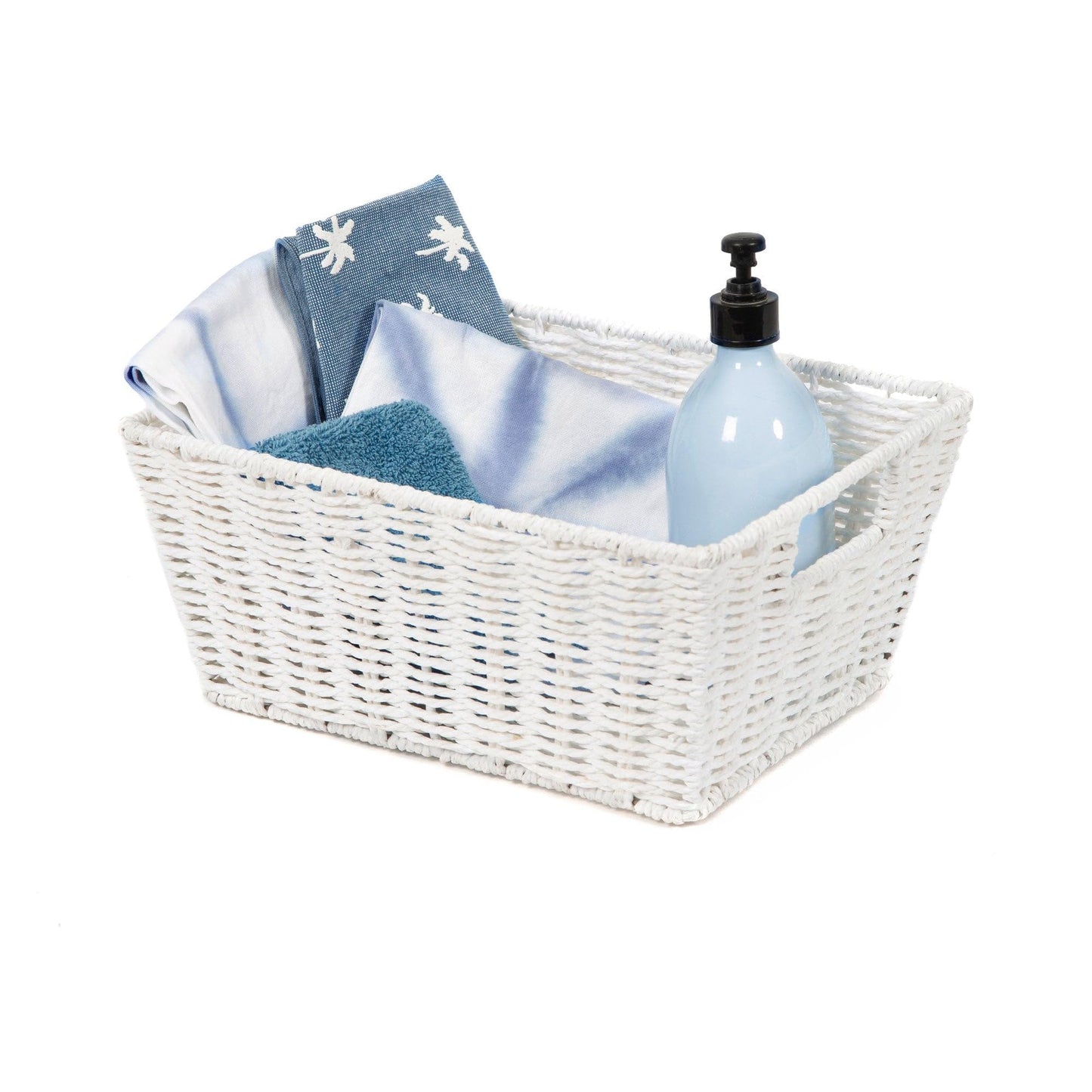 Compactor Etna Storage Basket, Hand-Woven Paper Shelf Basket with 2 Handles, Ideal Hamper for Toy Storage, Office Organisation and Bathroom Storage