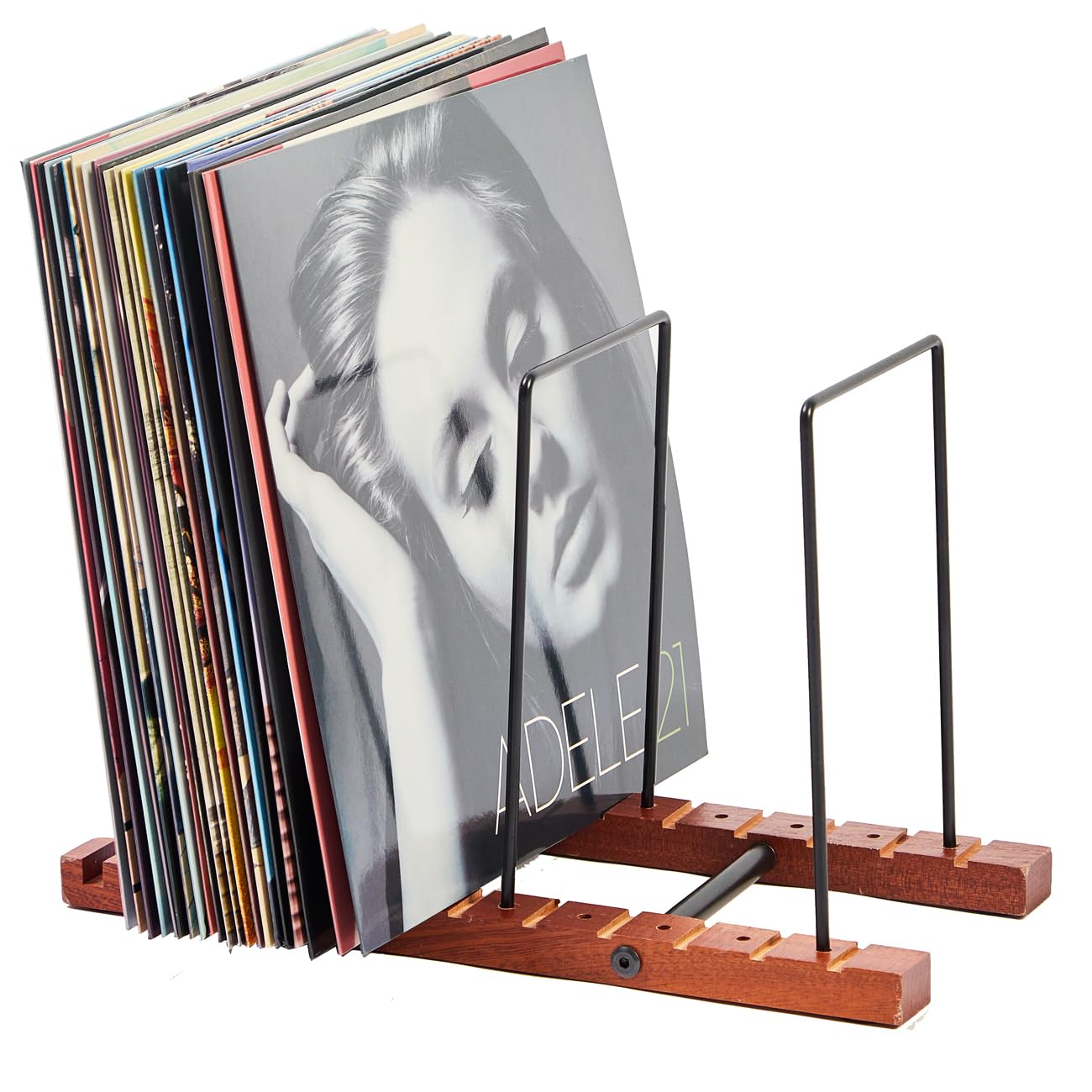 JETAINE Vinyl Record Storage, Display Up to 50 LP Albums DVDs CDs, Wood Vinyl Holder lp Storage Box, Book Display Stand Storage, Shelf Record Stand
