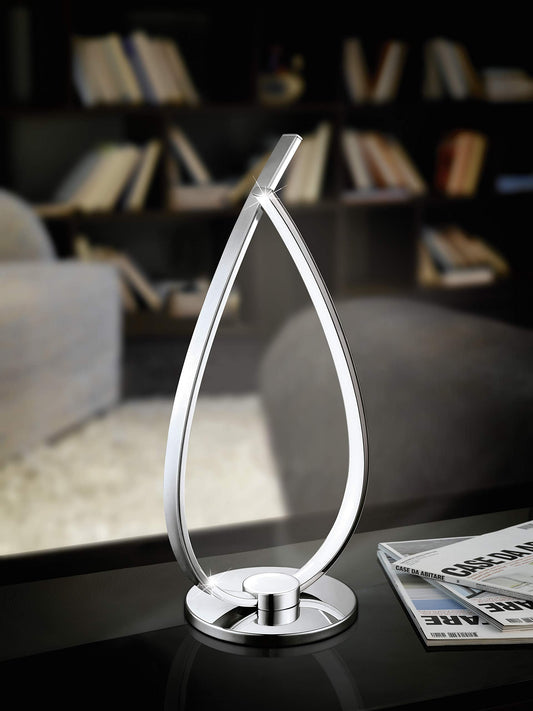 Eglo LED Bedside lamp Roncade, Side Table Light Made of Chrome-Coloured Aluminium and Plastic, Living Room Lighting with Switch