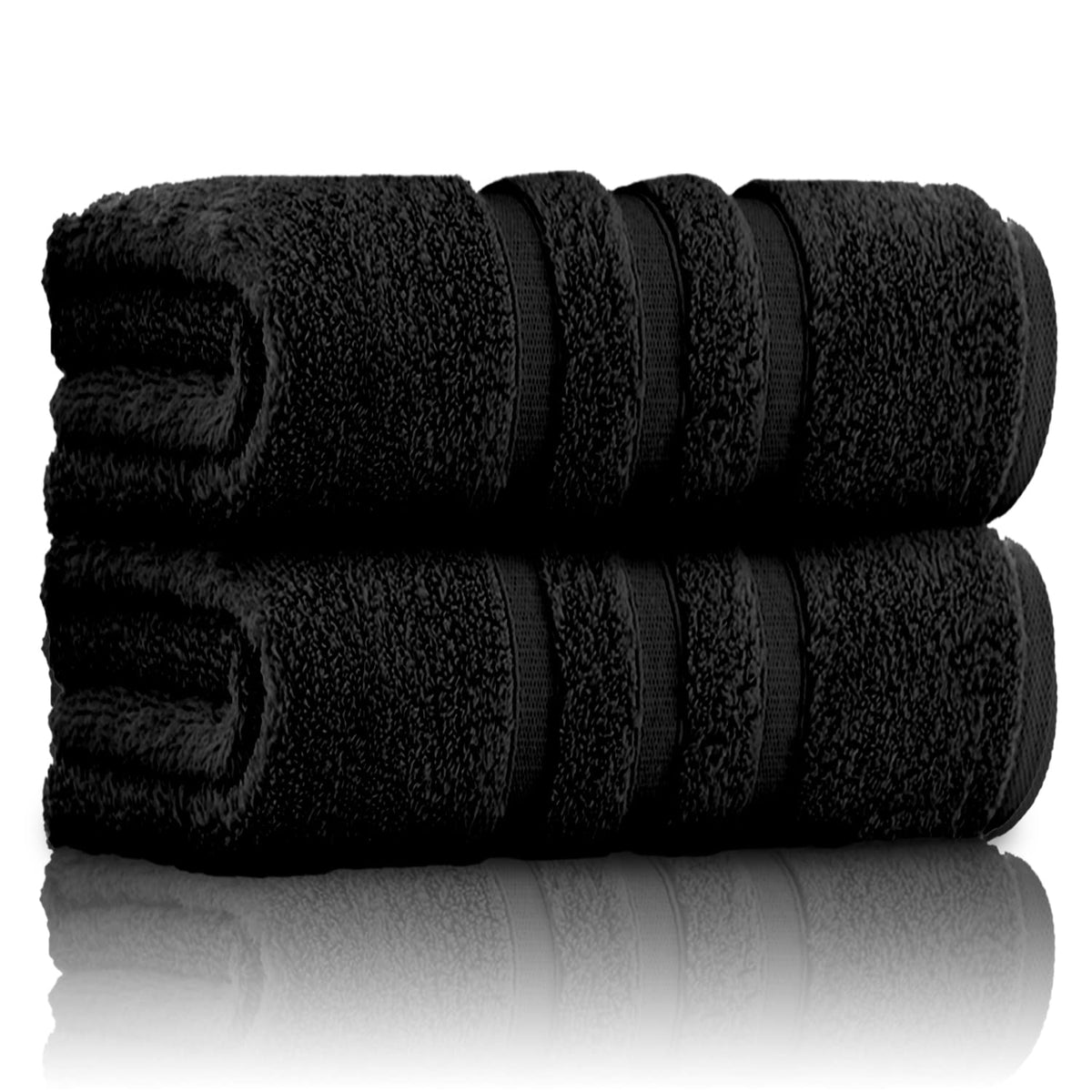 GC GAVENO CAVAILIA 100% Ringspun Cotton Bath Towels, Luxury 550 GSM Zero Twist Towel Sheets, Black, 80x140 Bath Sheet