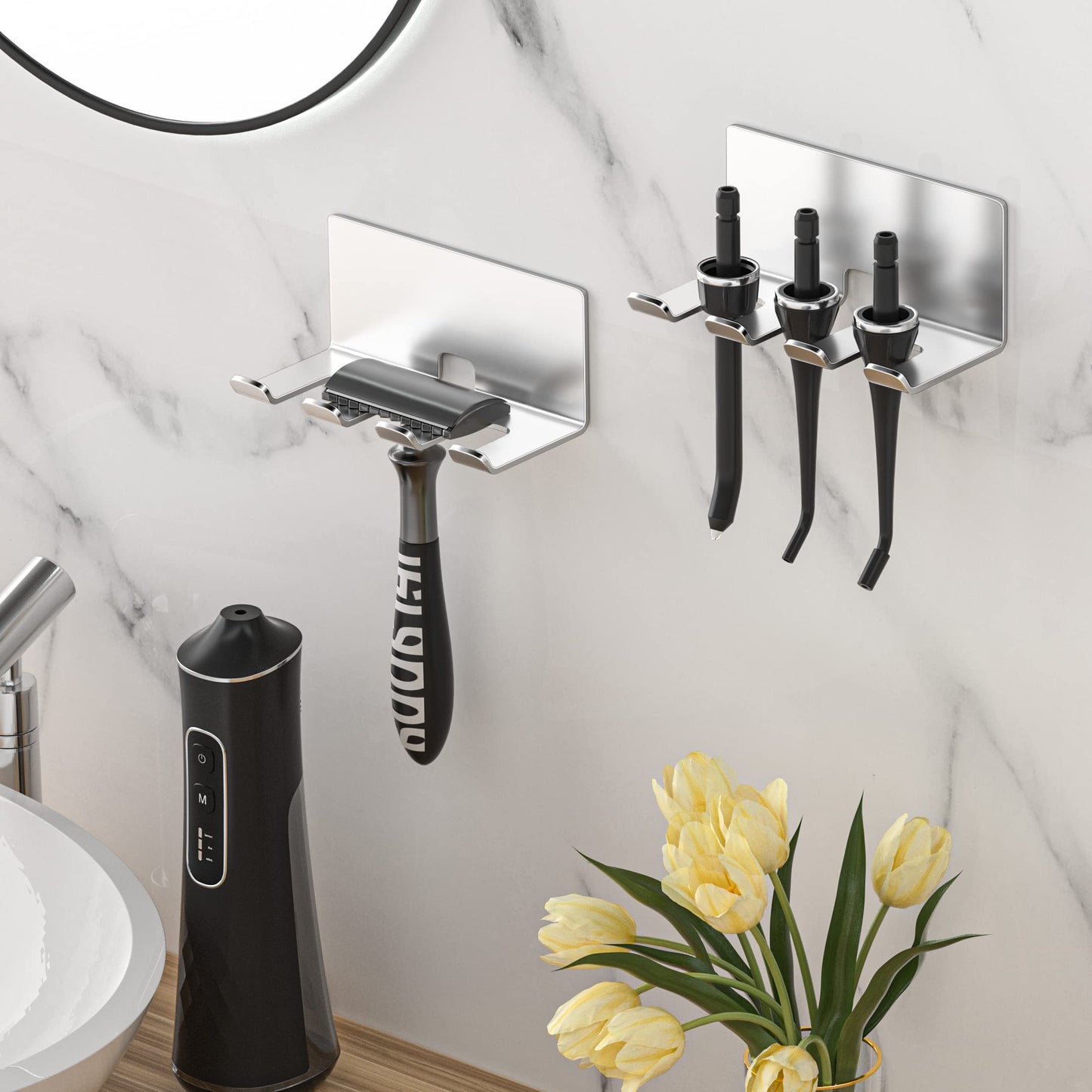 YAYINLI Toothbrush Holder Wall Mounted - Electric Tooth Brush Holder for Bathroom, Self Adhesive Non Screw Toothbrush Head Holder