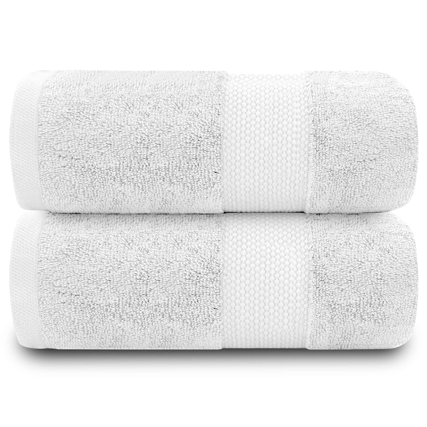 GC GAVENO CAVAILIA Fade Resistant Bathroom Towels Set, 700 GSM Premium Quality Extra Absorbent 100% Cotton Bath Towel, White, 2PK Bath Towel