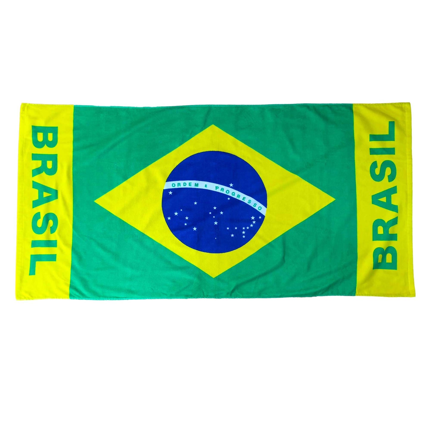 Beyond Happy Brazil Giant Flag Beach & Bath Towel, 100% Cotton & 150cm X 75cm, Brasil Holiday Beach Towel, Big Bath Towel for Brazillian Sports Fans -