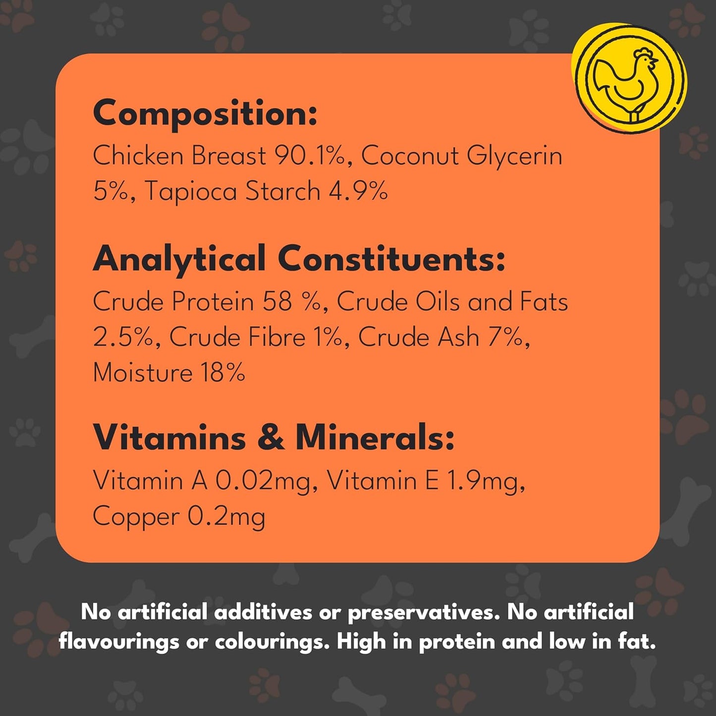 Chicken Chips Dog Treats, Premium Dog Chews with Natural Real Meat, Low in Fat and High in Protein 100g (Pack of 8)