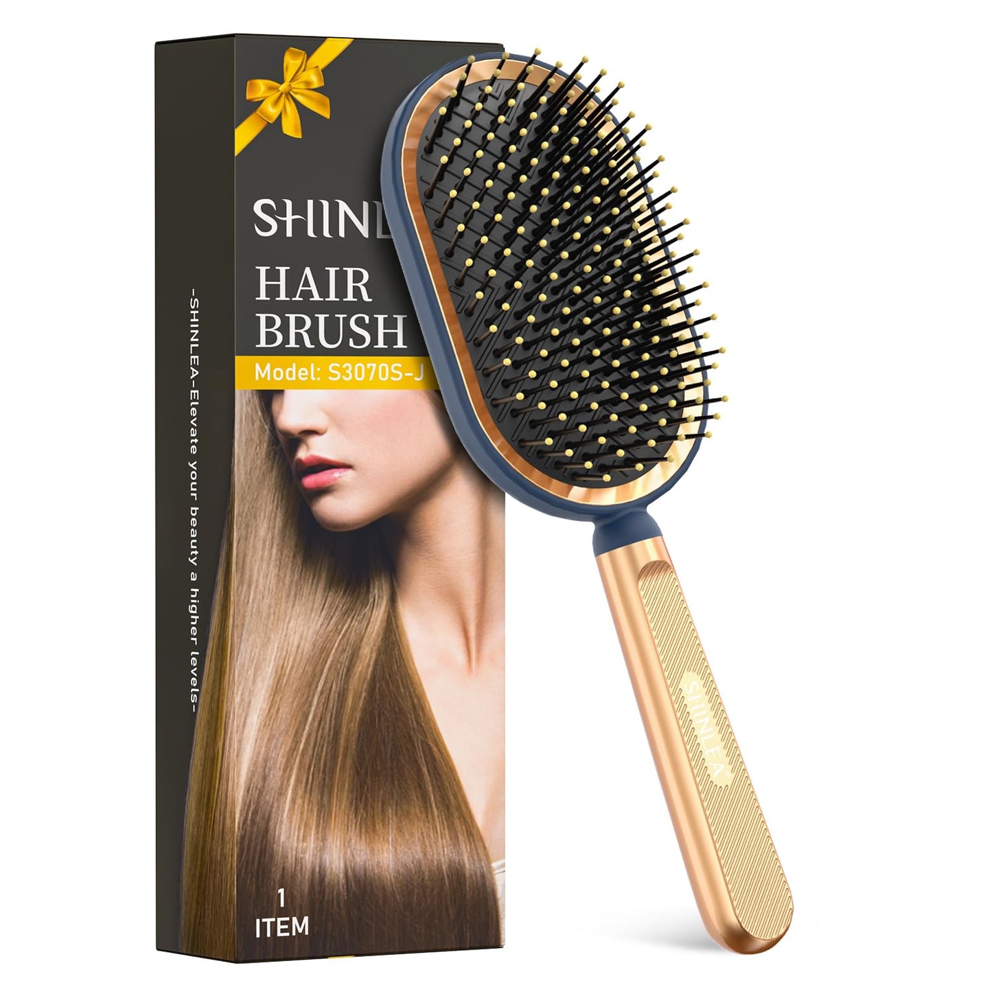 Large Paddle Brush, SHINLEA Hair Brush for Blow Drying, Massage Flexible Soft Bristles, Detangle Hairbrush for Men Women Kids, Reducing Breakage,