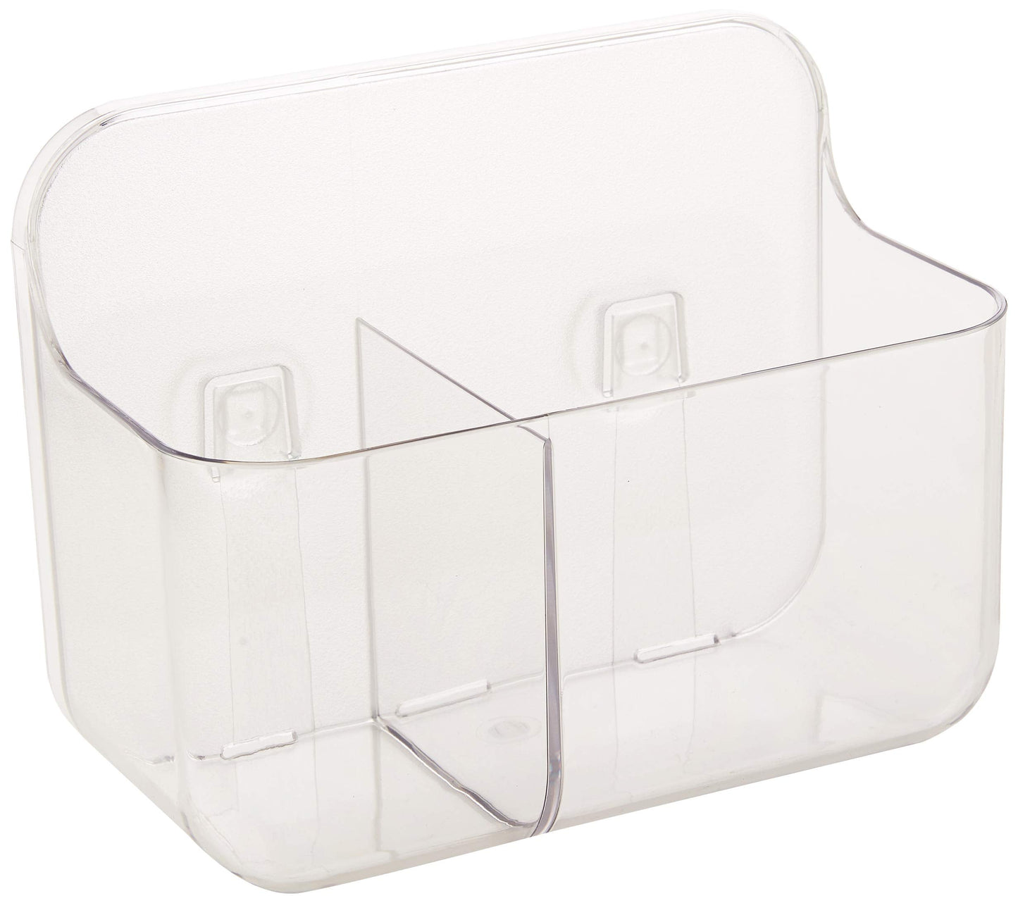 Addis 517873 Invisifix Bathroom Toothbrush 2 compartment Caddy Holder, Translucent, 9.5 x 14 x 18 cm