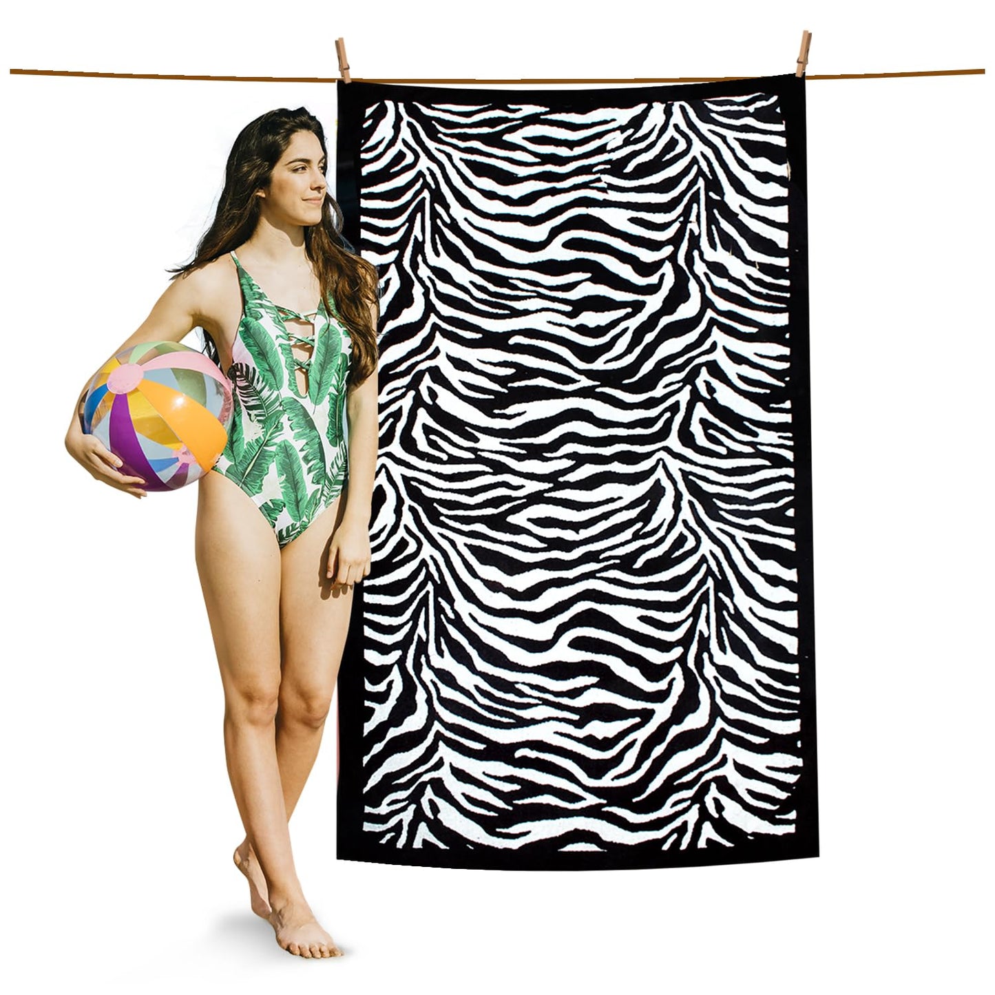 GC GAVENO CAVAILIA 1 Pk Animal Print 500 GSM Beach Towel, Lightweight Fast Drying Large Towel & Absorbent Beach Towel, Extra Large Beach Towels For