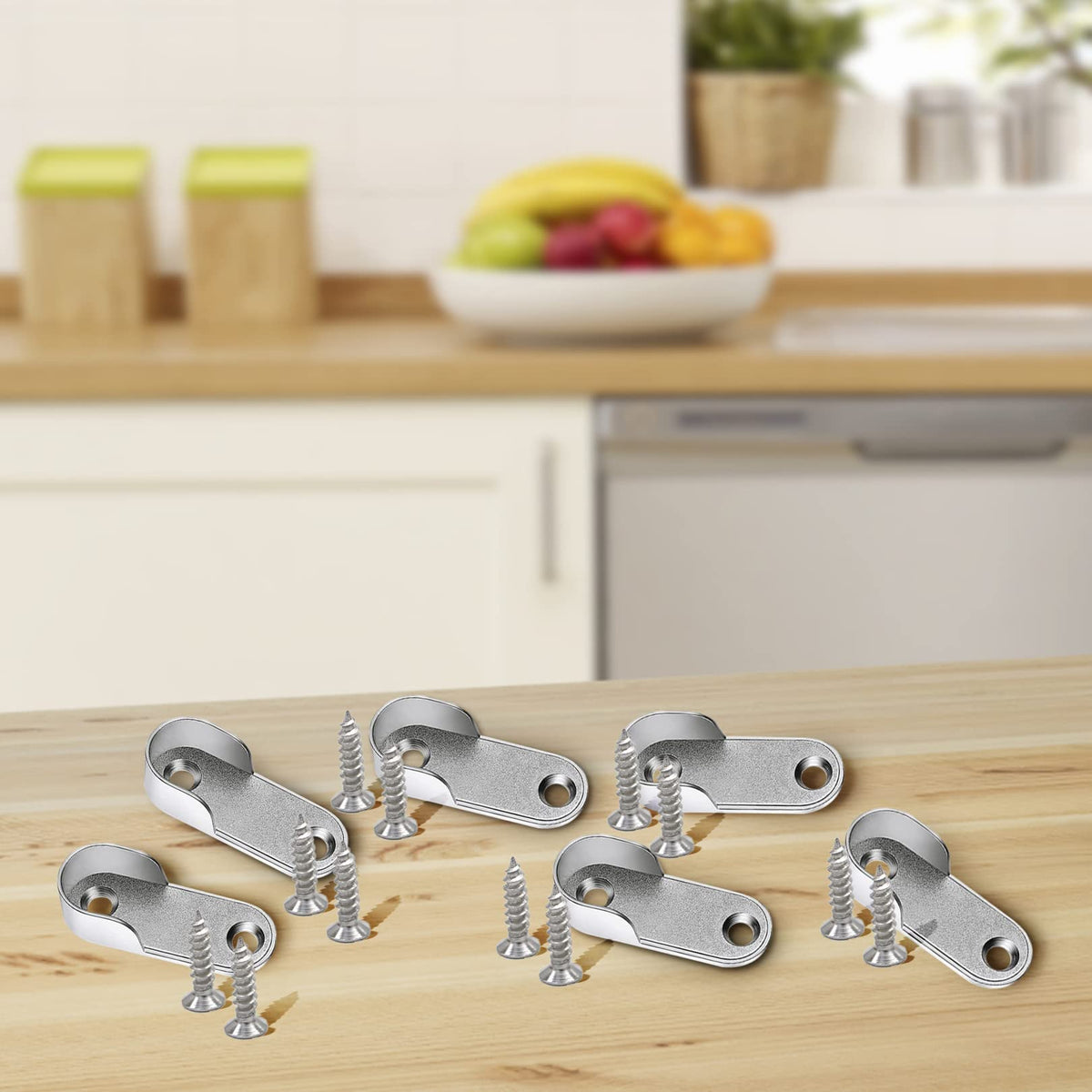 Oval Wardrobe Hanging Rails Fittings Wardrobe Pole Fitting with12pcs Screws