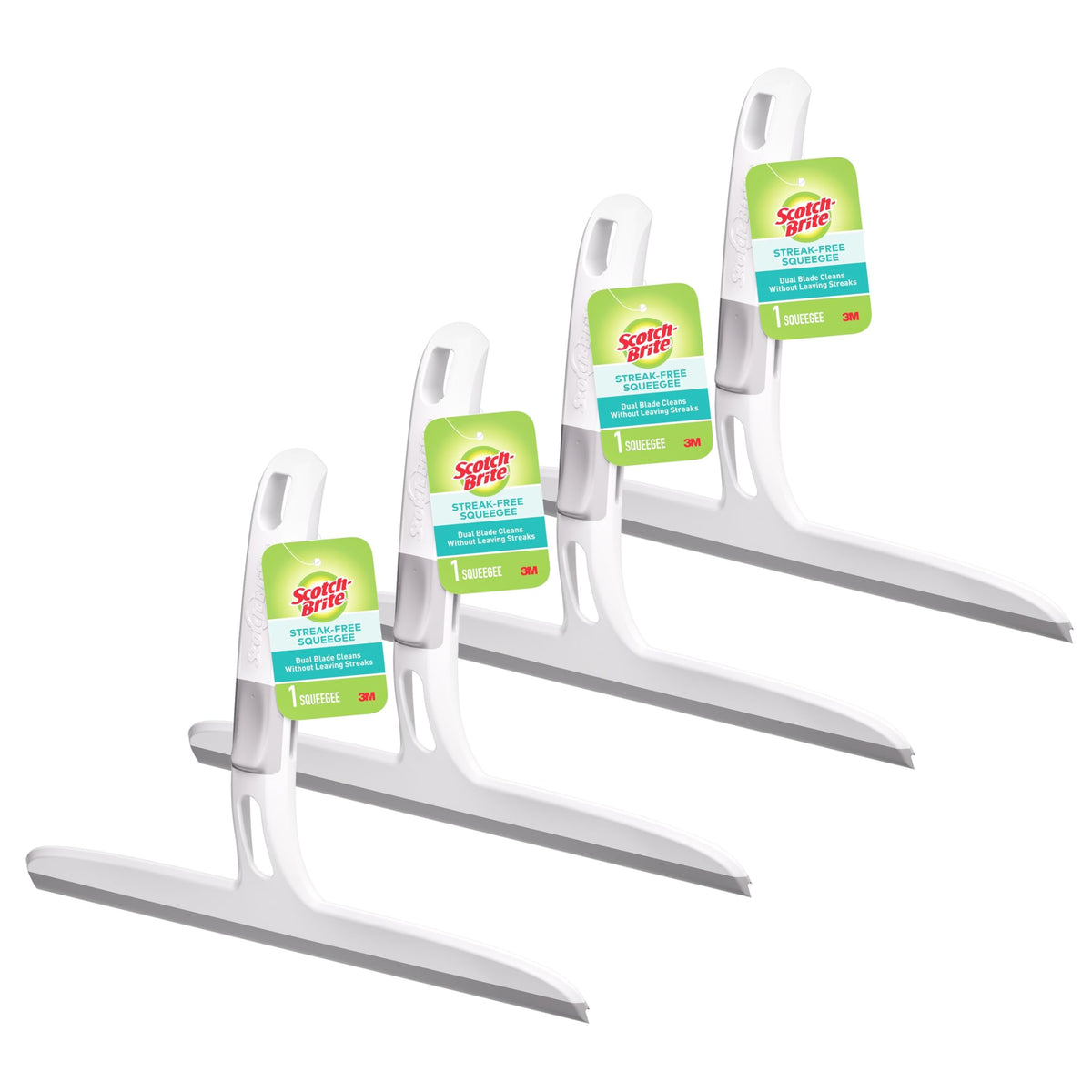 Scotch-Brite Streak-Free Squeegee: 10.188 in. x 7.5 in. x 1.5 in. 4 pack