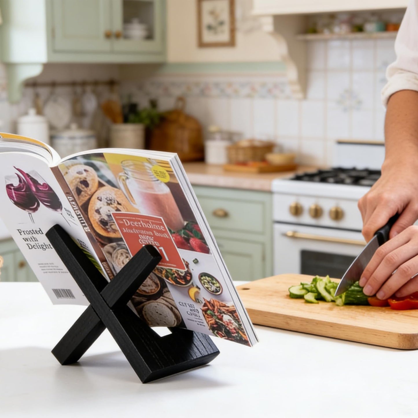 SMYJDMM Now Playing Vinyl Record Stand, Retro Now Spinning Record Stand, Vinyl Records Display Suitable for Magazines Textbooks Mobile Phones Tablets
