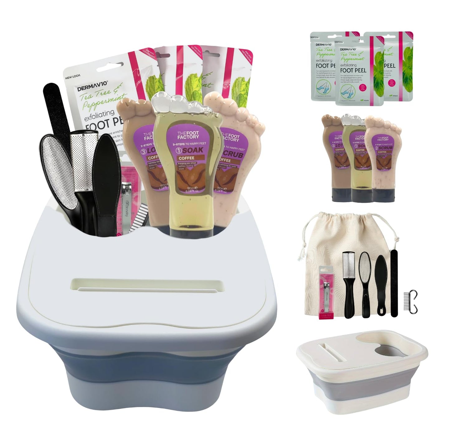 VIKINGTREAT Foot Care Kit ? Premium Foot Spa & Tool Kit with Foot Peel Mask, Foot Mask, and Pedicure Sets for Feet for Smooth, Healthy Skin (Coffee,