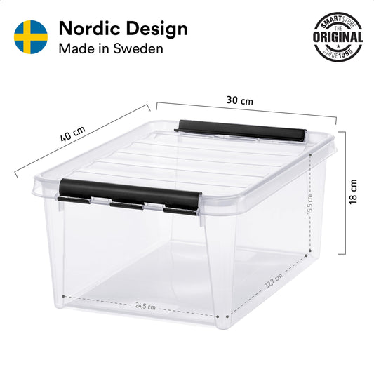 SmartStore 14L Clear Plastic Storage Boxes with Lid, 10 Pack, Reinforced, 10 Year Guarantee, Food Safe, Clip Locked, Stackable and Nestable, BPA Free