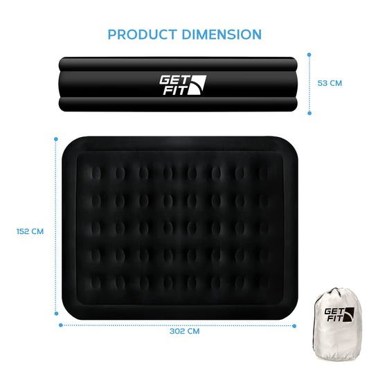 Get Fit Air Bed with Built In Electric Pump - Premium King Size - Blow Up Bed with 2 x Free Pillows - Elevated Inflatable Air Mattress for Outdoor,