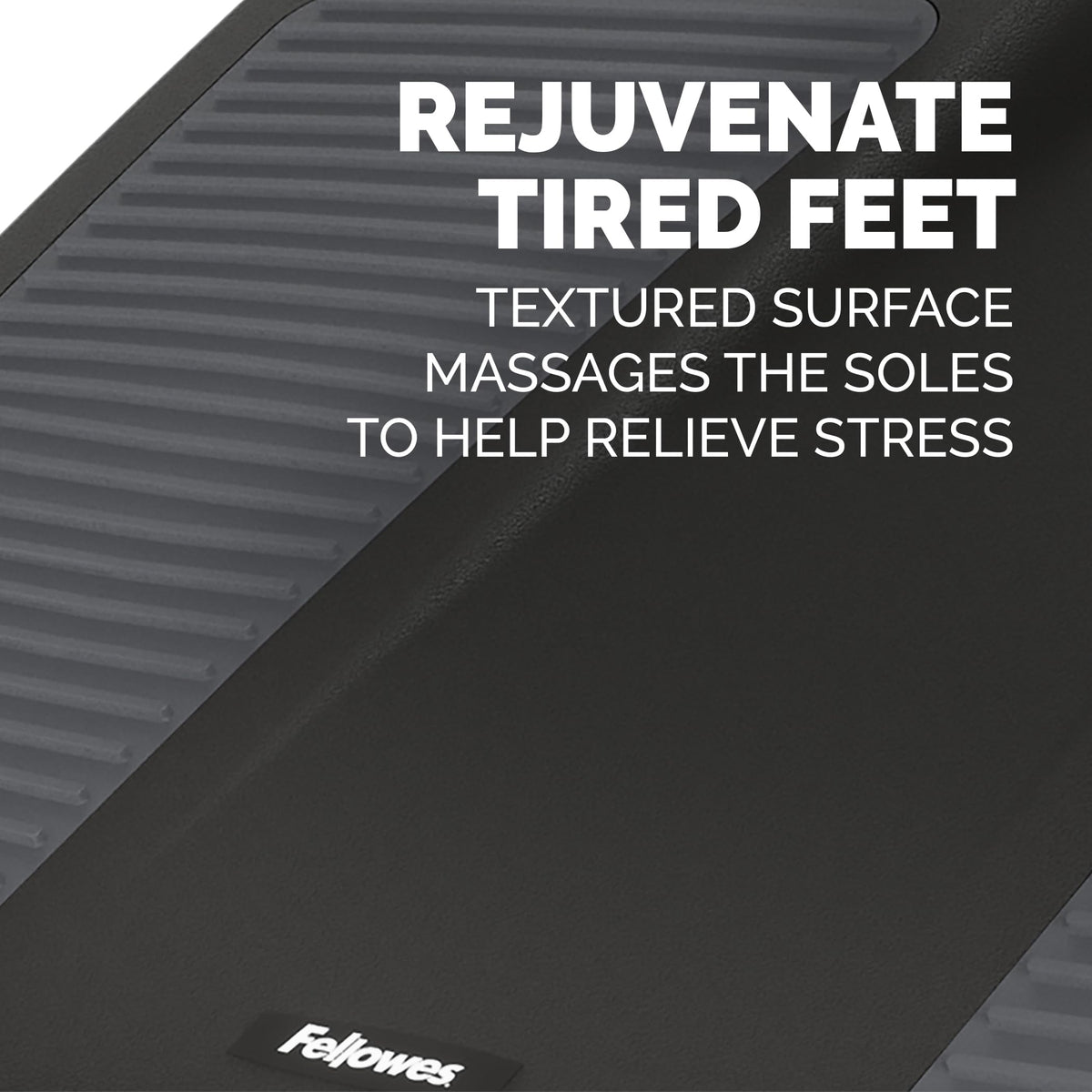 Fellowes Professional Series Ultra Ergonomic Foot Rest for Under Desk with three Height Adjustments and Massage Surface, Black