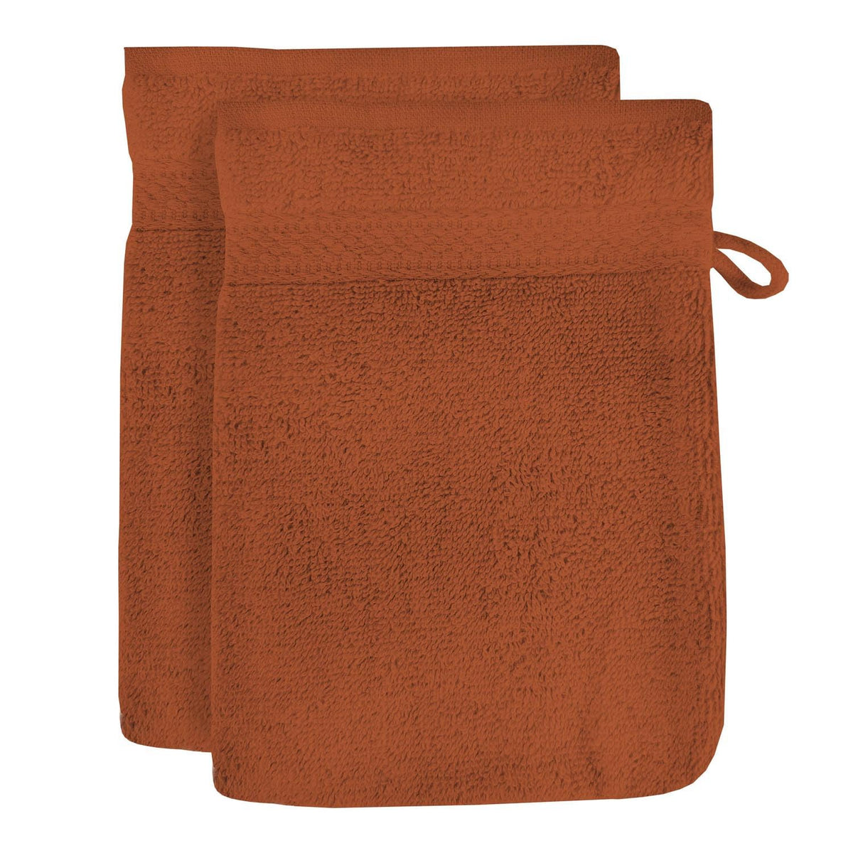 Soleil d'ocre Set of 2 Cotton Washcloths 500 g/m2 16 x 21 cm Lagune Terra