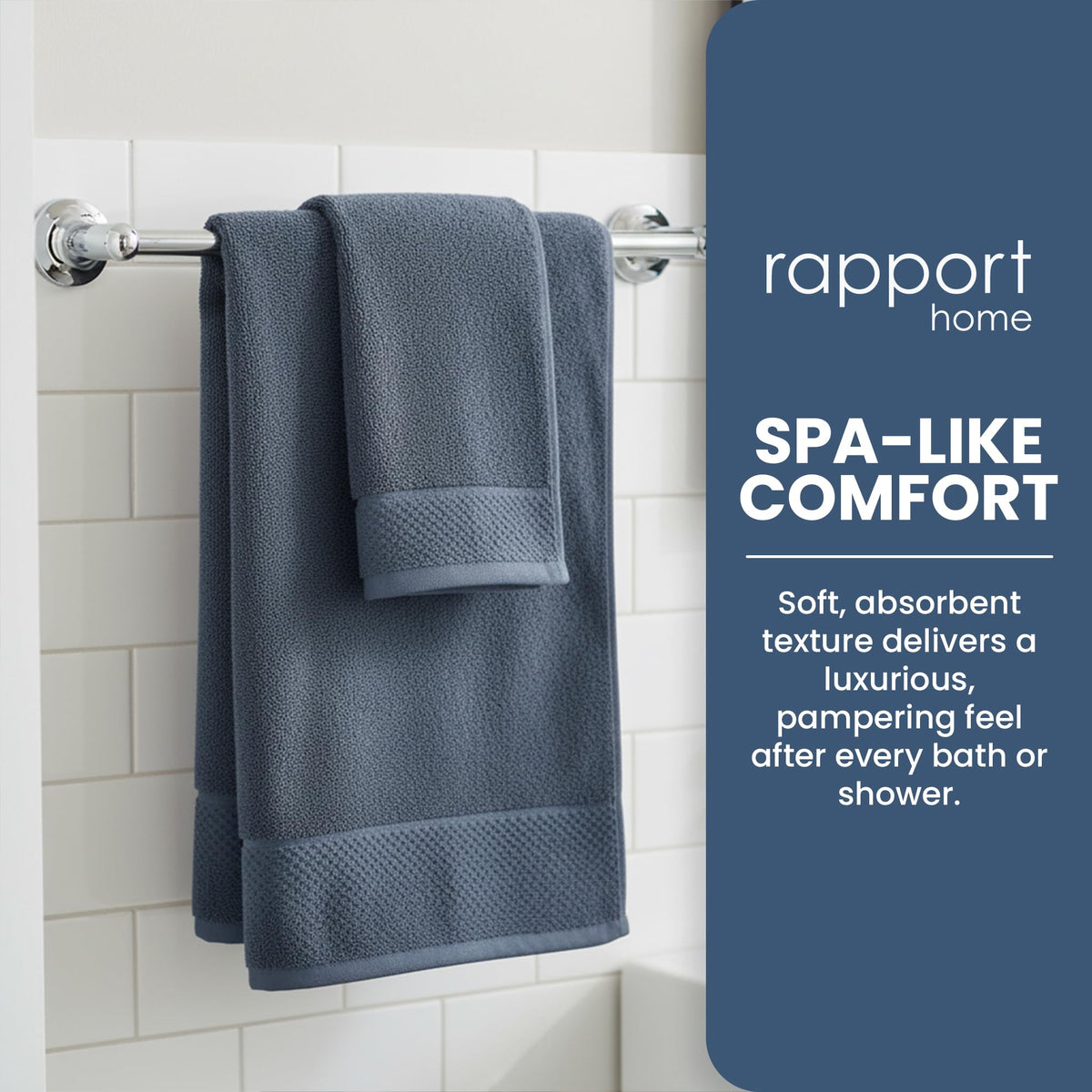 Rapport Home Eden Weave Face Towels 2-Pack Luxurious 100% Cotton 500gsm Soft Absorbent Face Cloths, Oeko-Tex Certified Bathroom Hand Towels