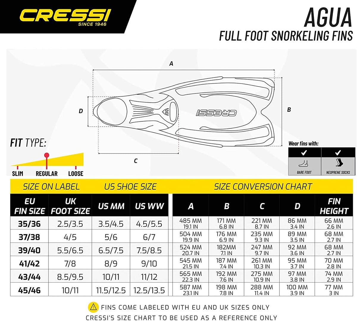Cressi Unisex's Agua Fins for Diving and Snorkeling, Pink, 35/36 (2/3)