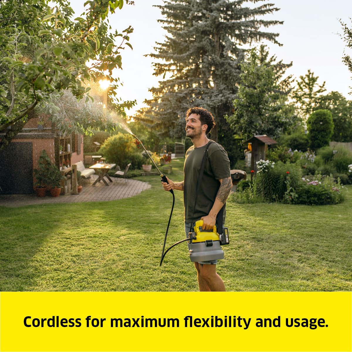 K?rcher 18 V Cordless Pressure Sprayer PSU 4-18, pressure: max. 3 bar, flow rate: 30 l/h, hose: 1.2 m, container: 4 l, telescopic lance: 45-75 cm,