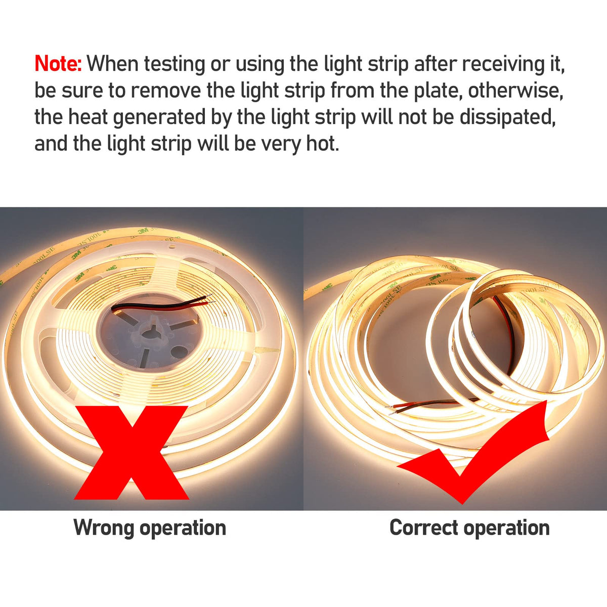 GOMING 32.8ft(10M) 24V Double Row COB LED Strip Light Warm White 3000K 6000LEDs CRI 93+ 20000lm Uniform Glow Dotless Not Waterproof IP20 Flexible LED