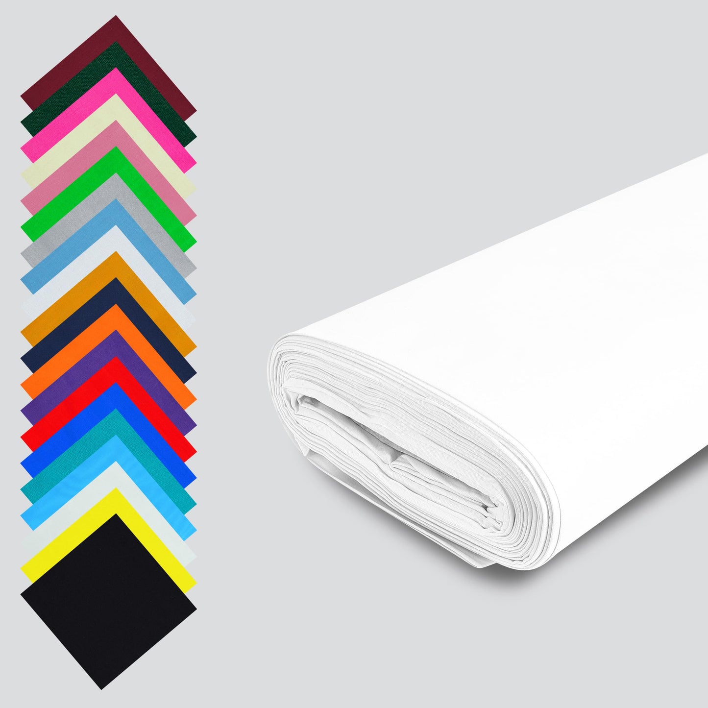 Fashion Track White Cotton Fabric by The Metre UK -58 Inches / 147.5 cm Wide - 100% Cotton Fabric Plain - 60 Square - Available in 20 Colours and 5