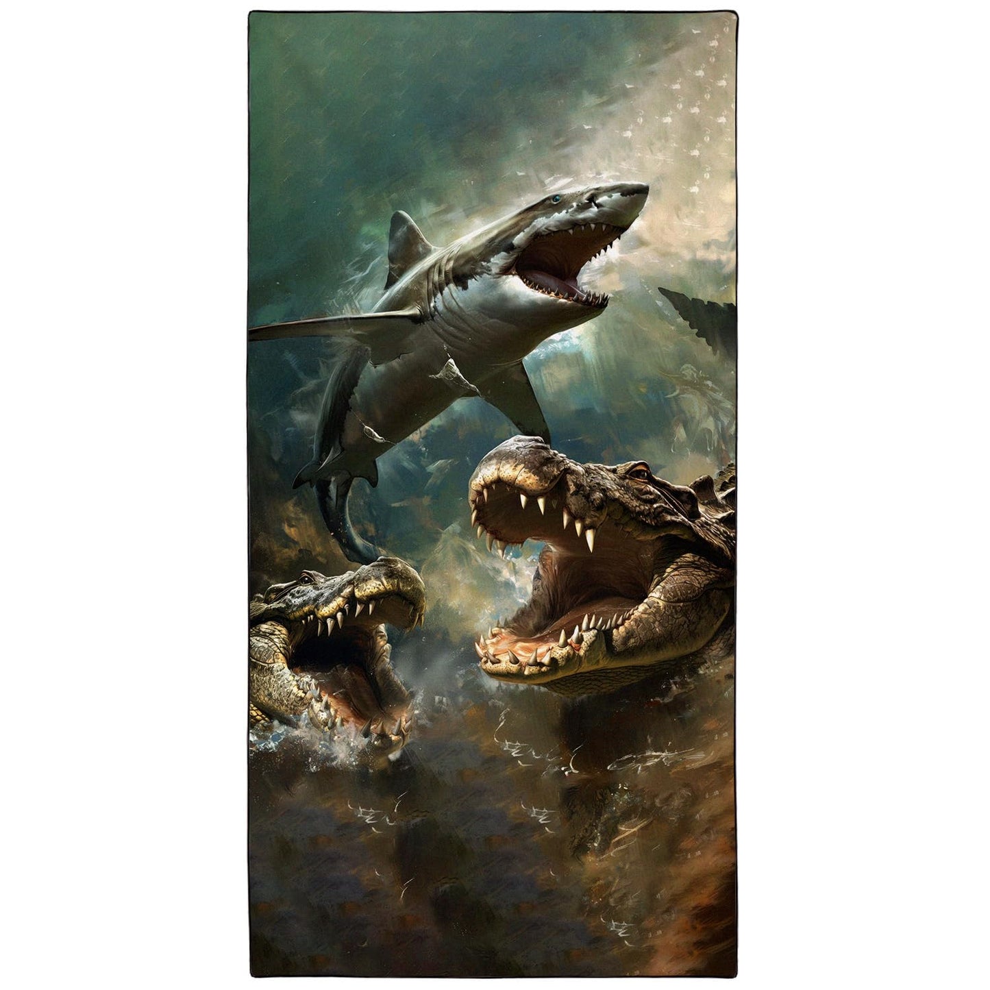 YISUMEI Shark & Crocodiles Beach Towels for Adults Extra Large 180 x 90 cm, Microfibre Quick Dry Towel for Travel Swimming Camping Sports