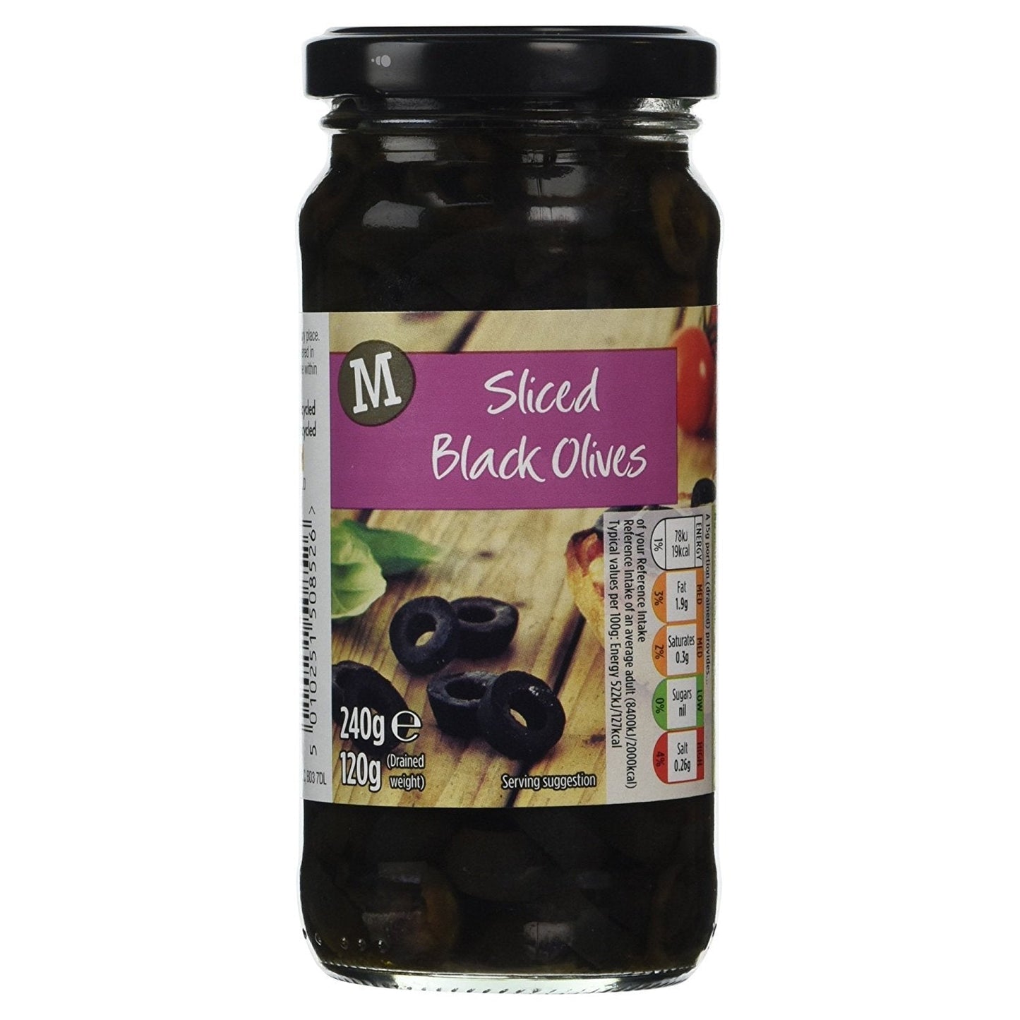 Morrisons Sliced Black Olives, 240 g, Pack of 8