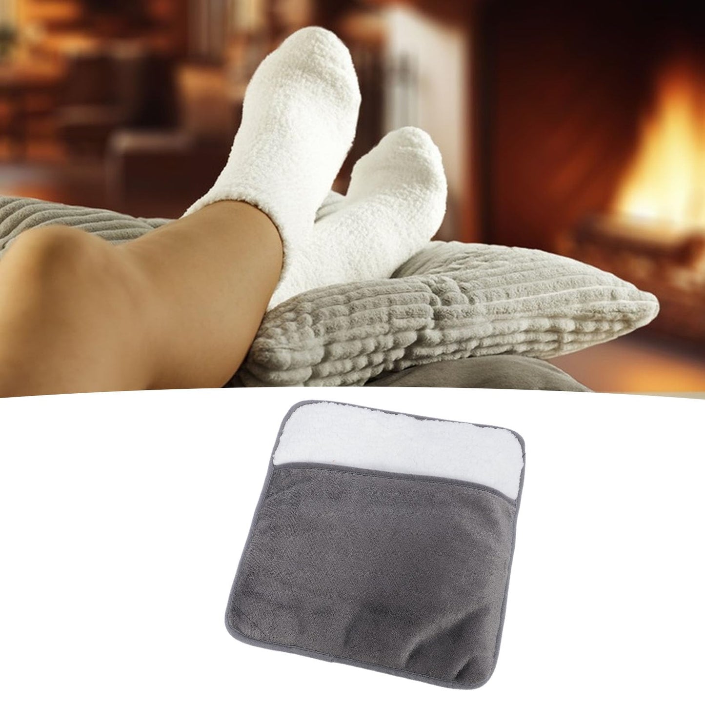 Riuulity Electric Heated Foot Warmer, Soft Cotton USB Plug in Foot Heating Pad for Home Office Travel Provides Cozy Warmth with Cushion Function